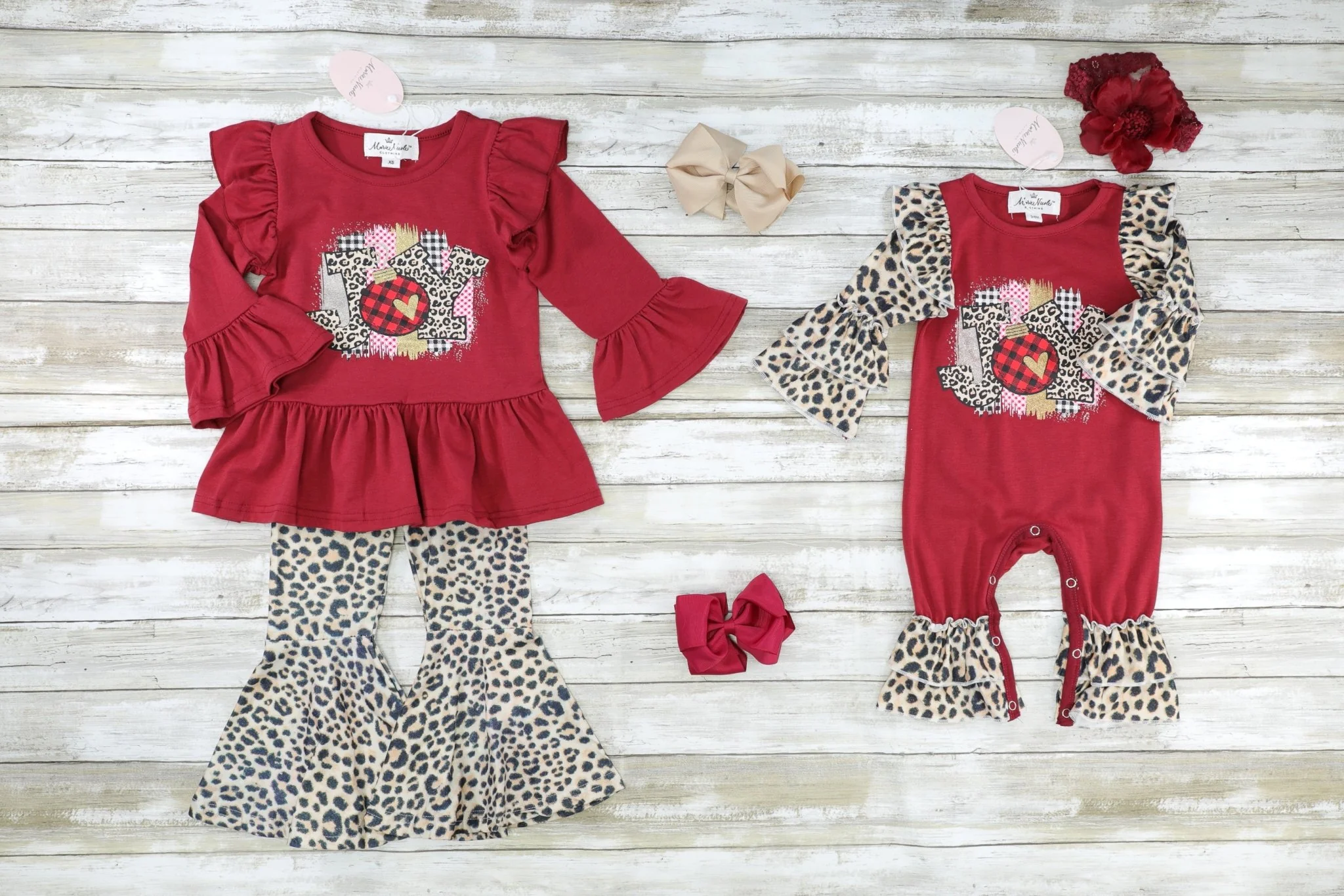Burgundy "Joy" Leopard Ruffle Outfit - Image 4