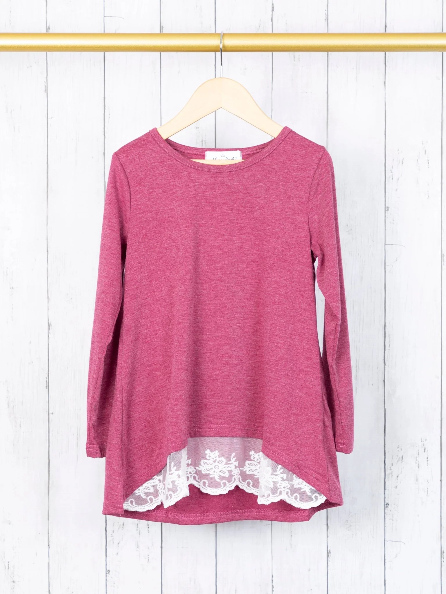 Mom & Me Burgundy Lace Swing Top - Image 3