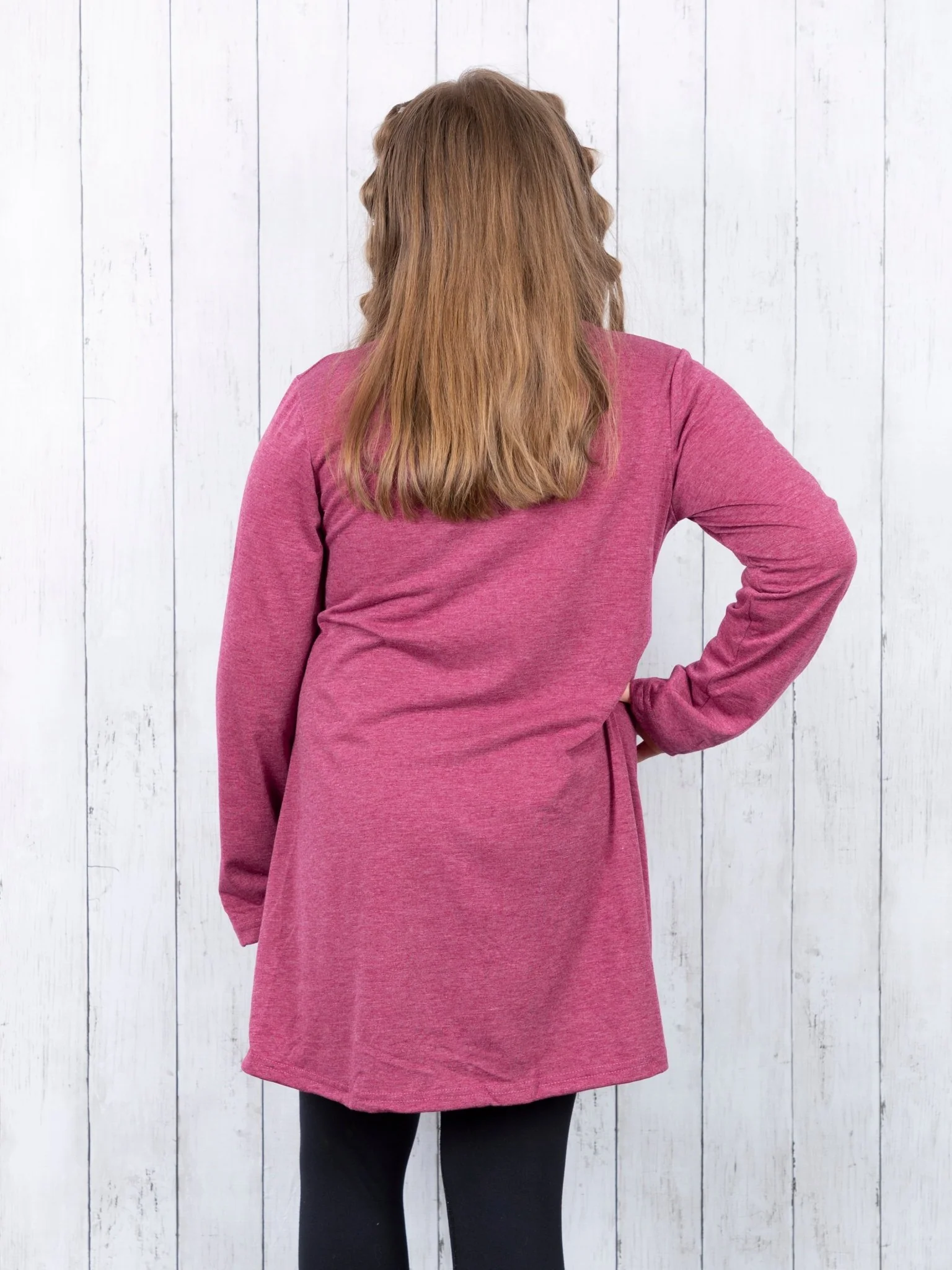 Mom & Me Burgundy Lace Swing Top - Image 7