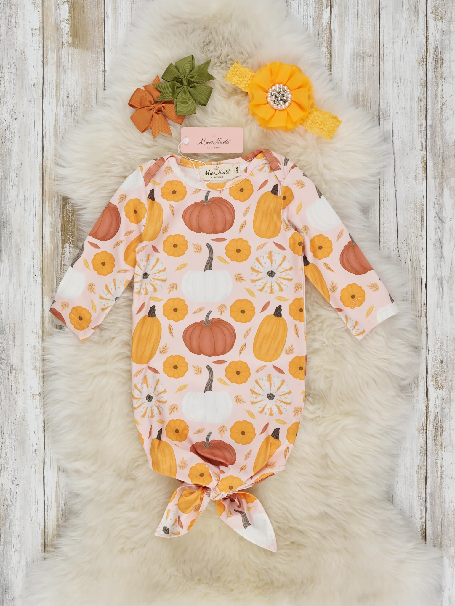Burnt Orange & Golden Pumpkin Knot Gown