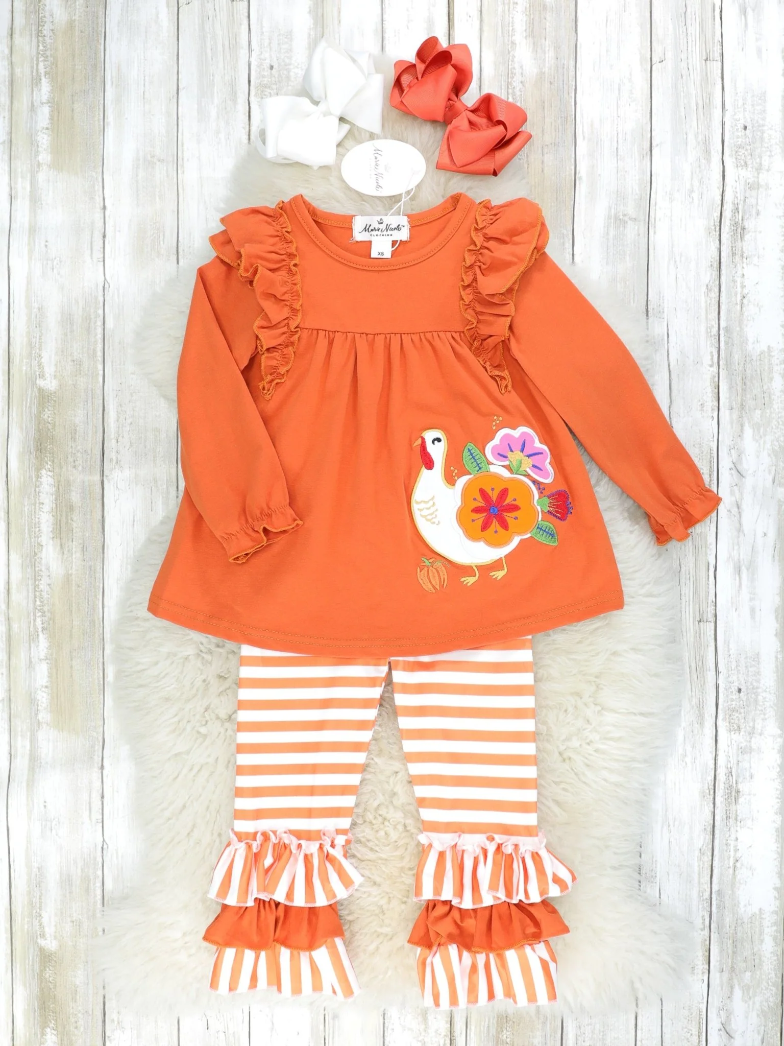 Burnt Orange Turkey Striped Outfit