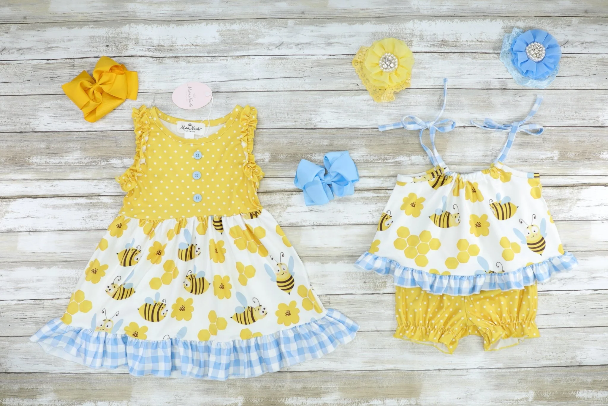 Busy Bees Tie Tank & Shorts Outfit - Image 2