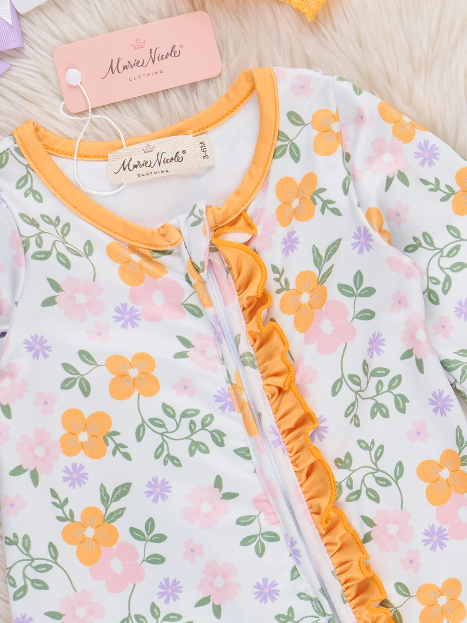 Buttercup Blooms Ruffle Sleeper Pajamas - Image 2