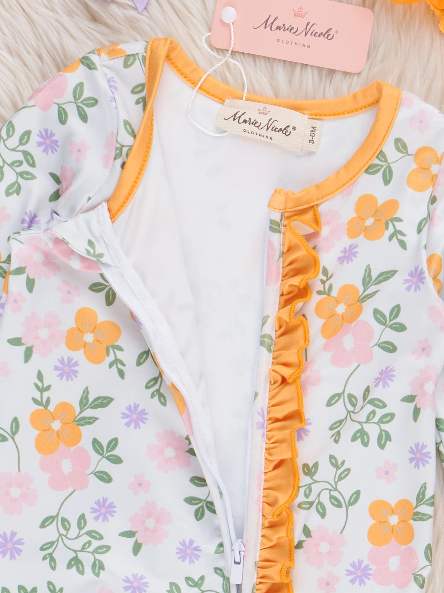 Buttercup Blooms Ruffle Sleeper Pajamas - Image 3