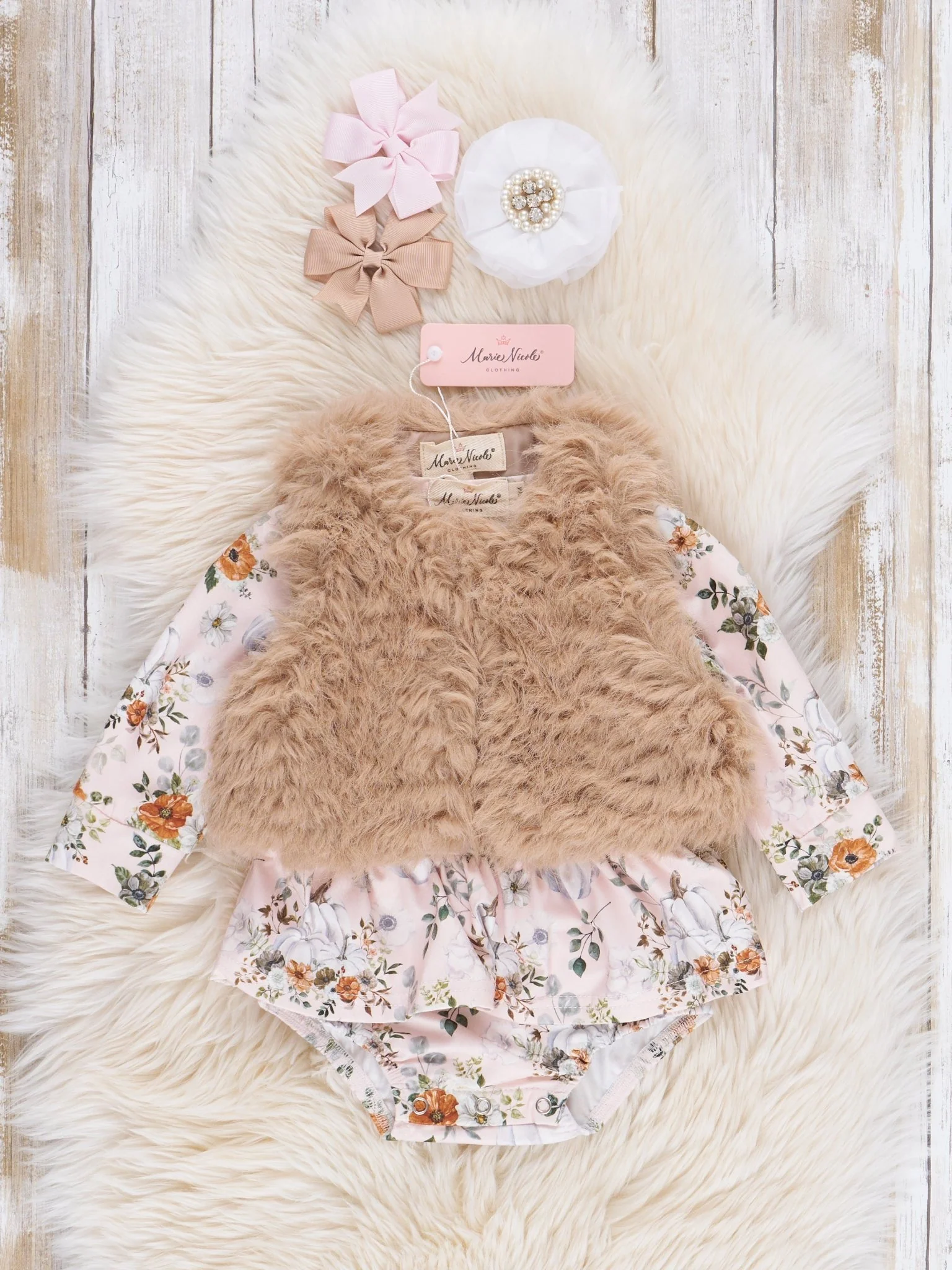 Butterscotch Wildflowers & Pumpkins Bubble w/ Vest