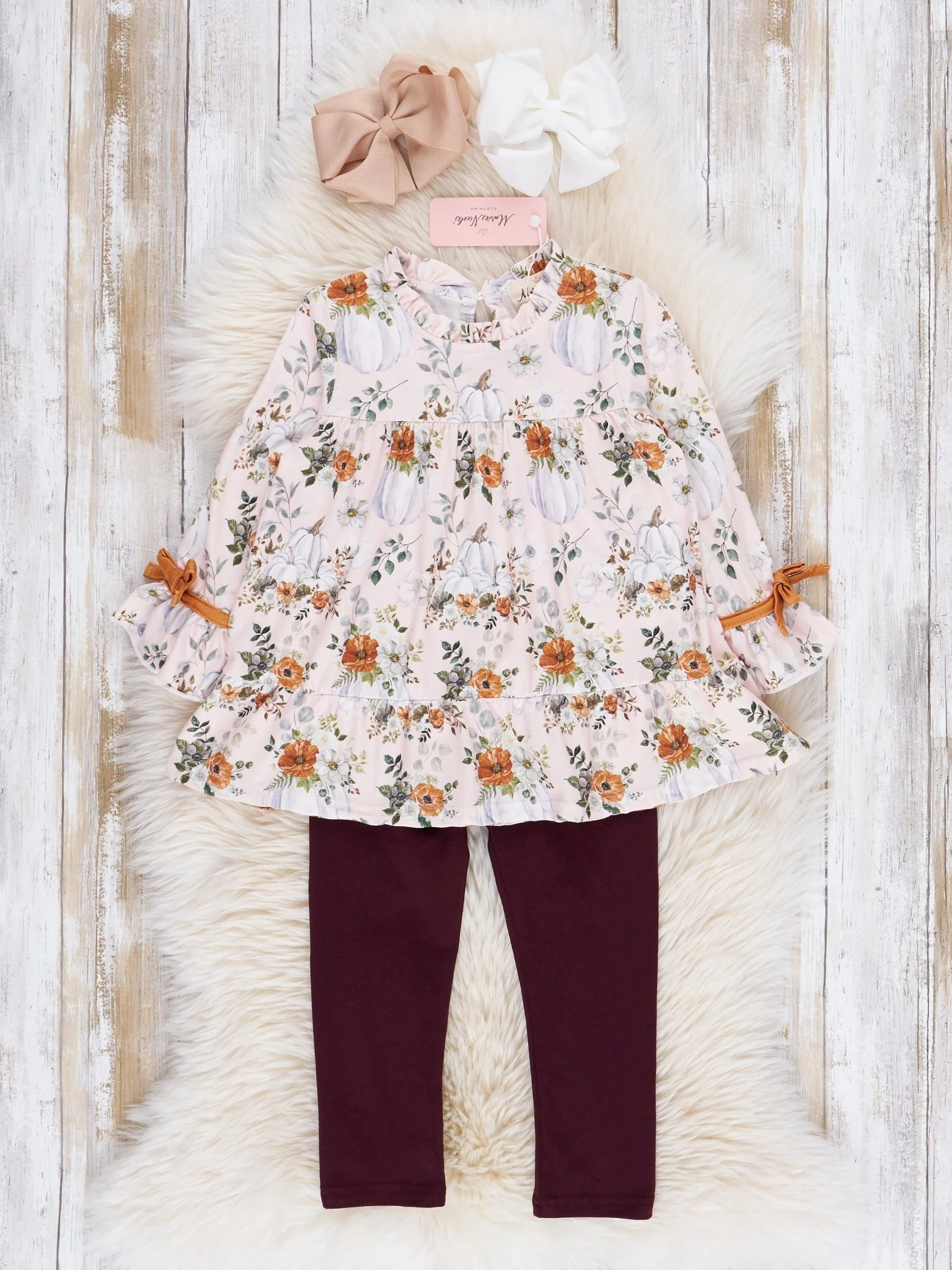 Butterscotch Wildflowers & Pumpkins 3 Piece Set - Image 2