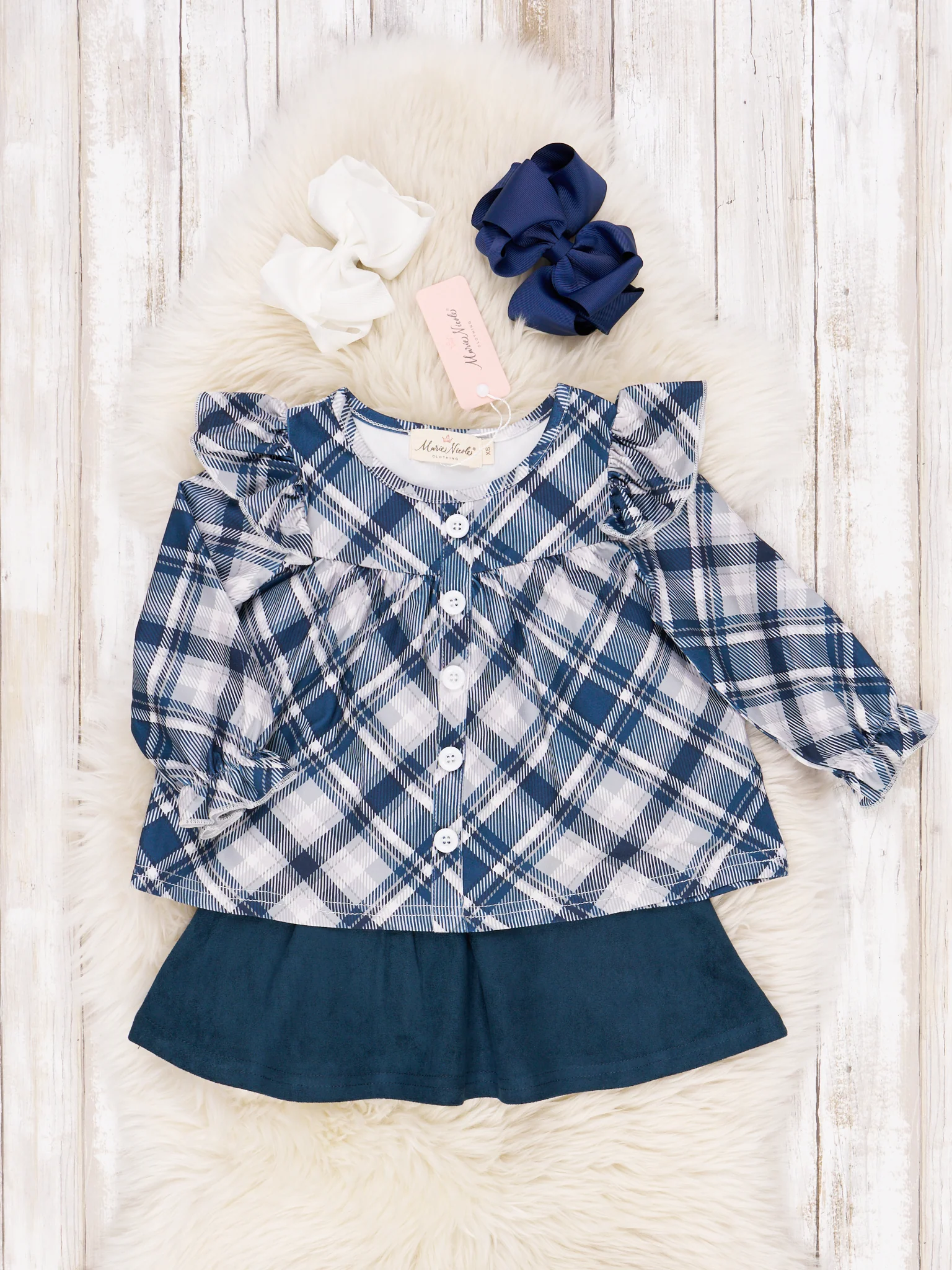 Button Blouse & Skirt Set - Image 2