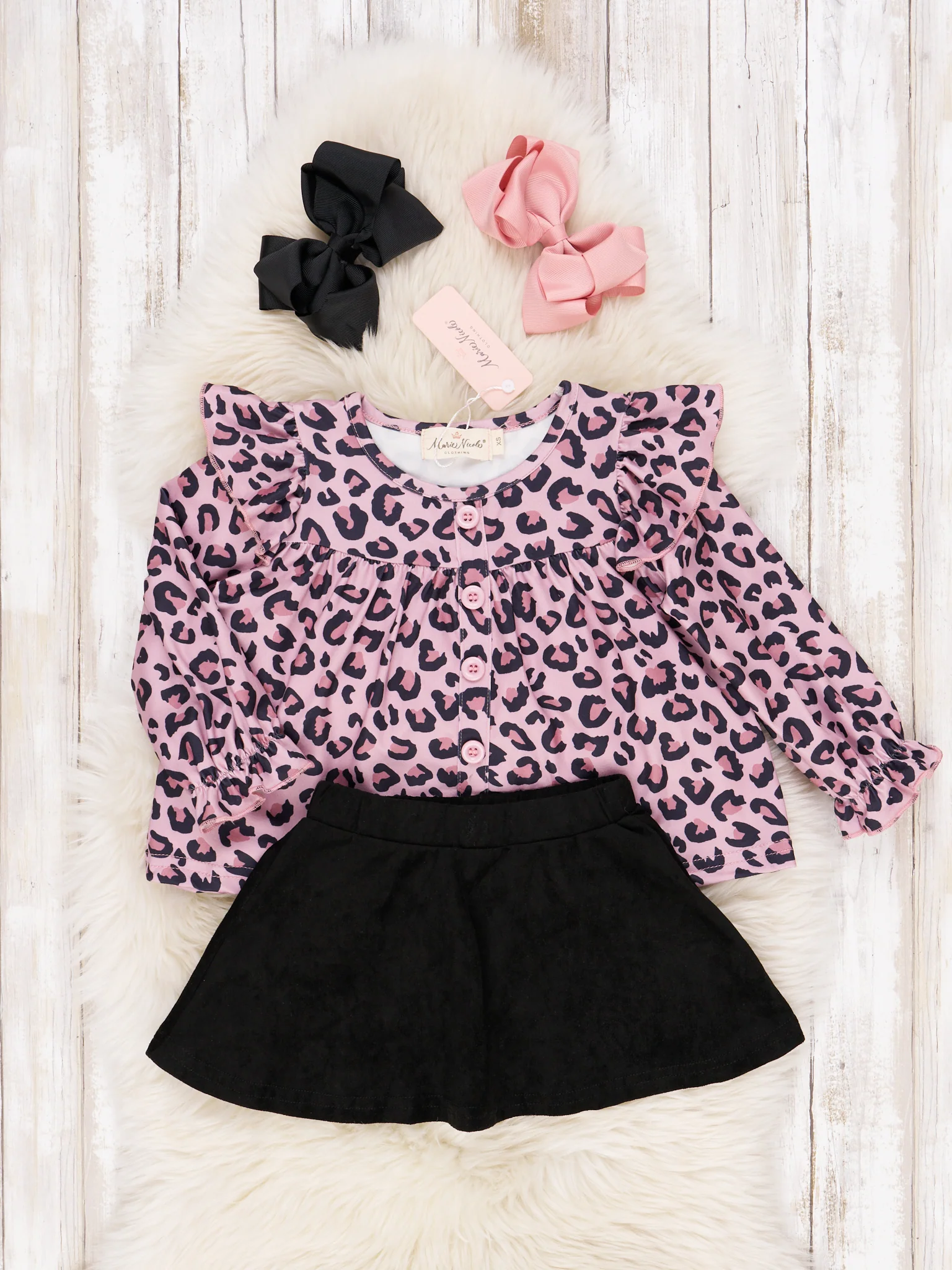 Button Blouse & Skirt Set - Image 3