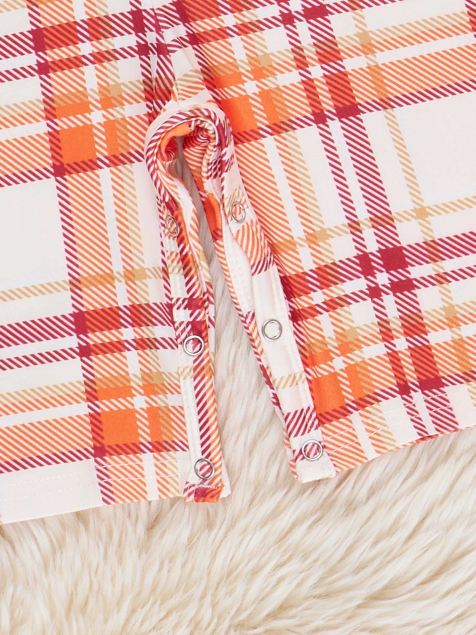 Cabin Critter Smocked Embroidered Plaid Johnny - Image 3