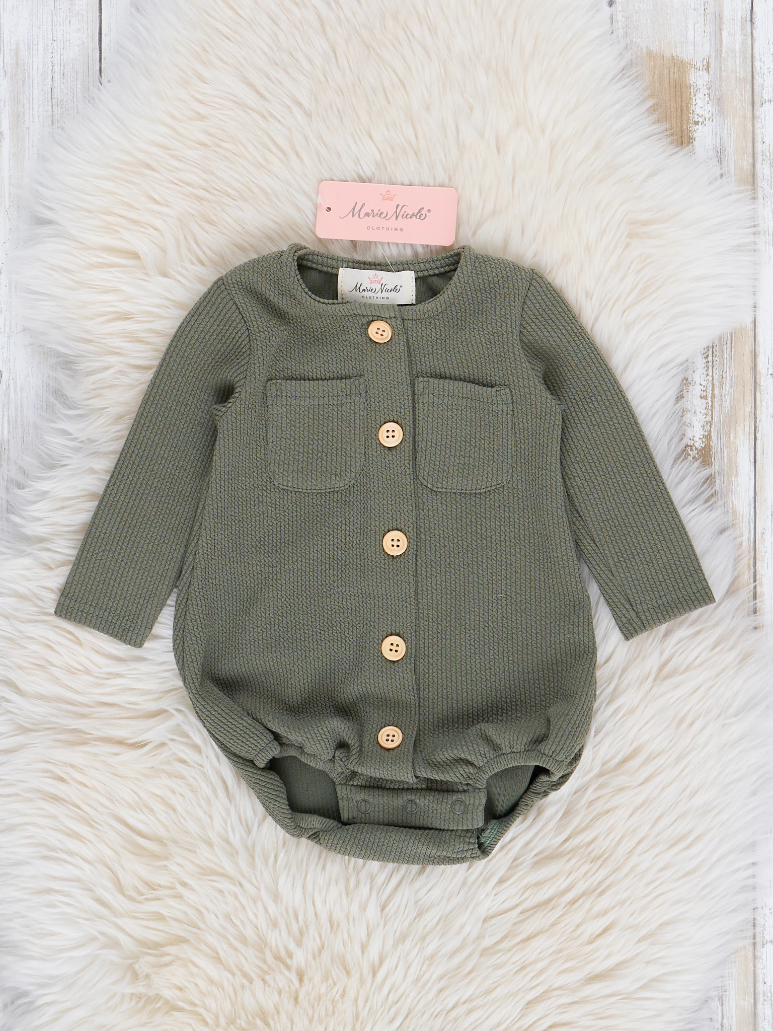 Cable Knit Button Up Bubble - Unisex - Image 5