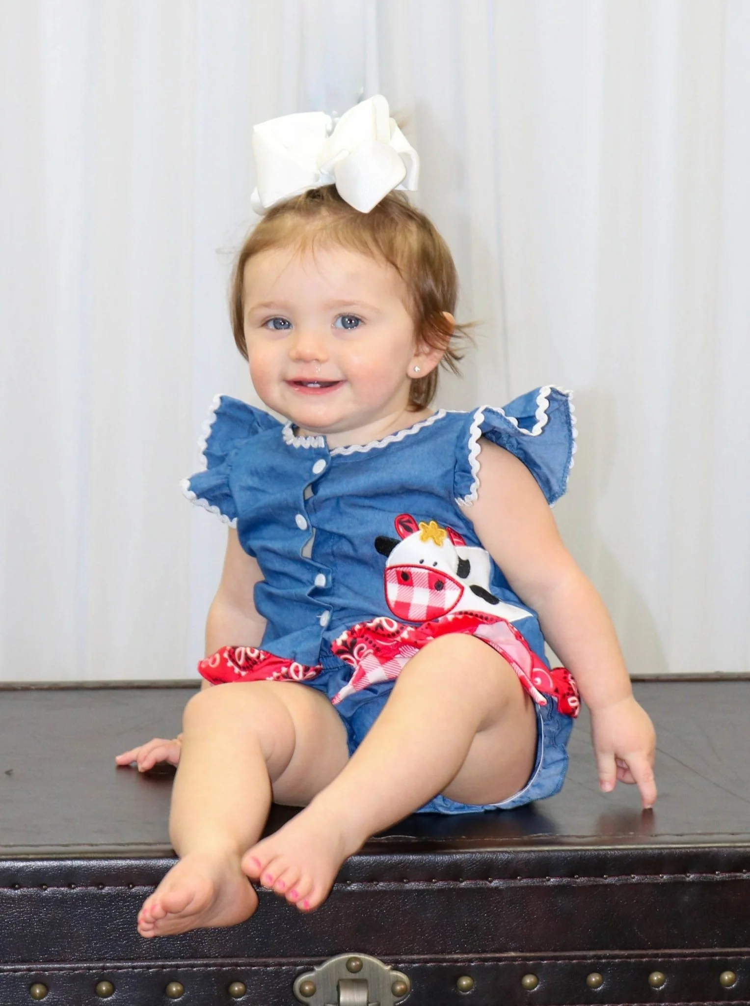 Chambray Bandana Cow Bloomer Outfit - Image 4