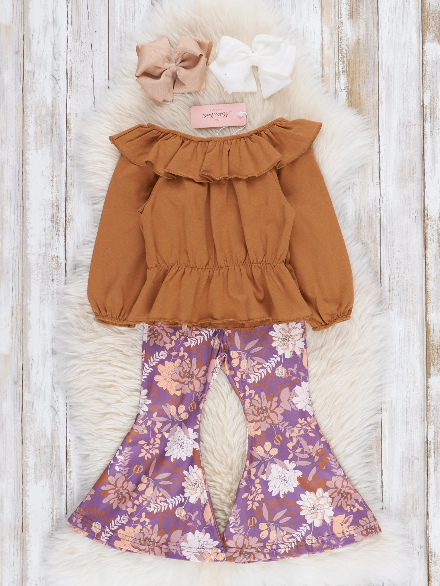 Camel Wildflowers Bell Bottoms Outfit