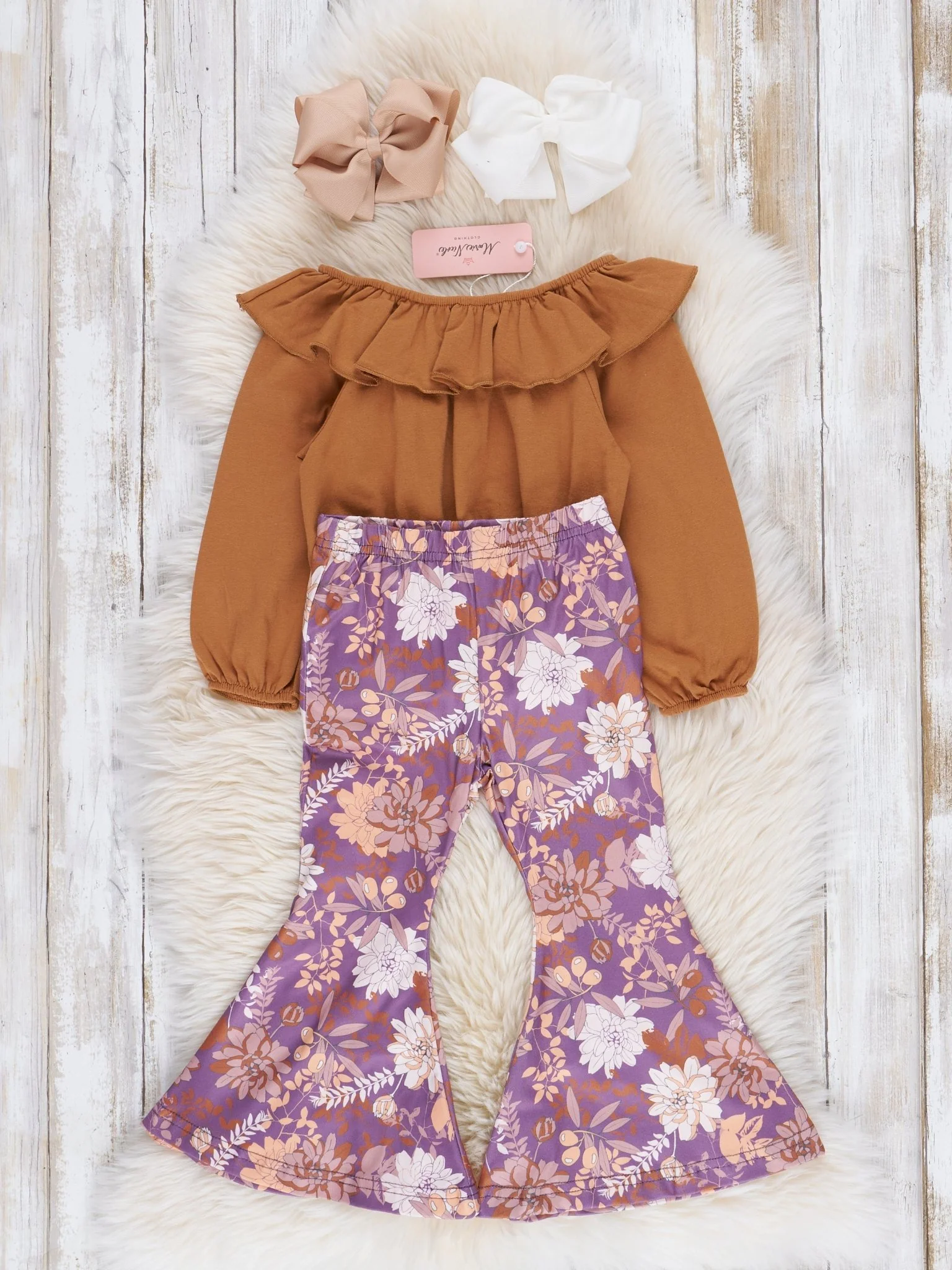 Camel Wildflowers Bell Bottoms Outfit - Image 2