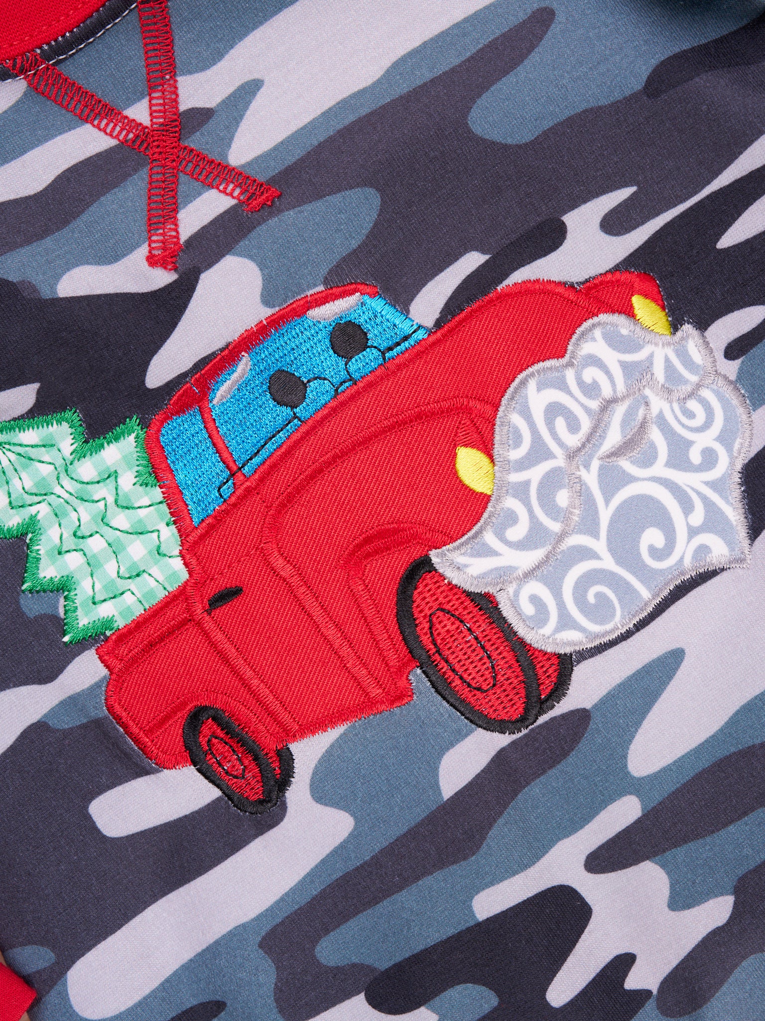 Camouflage Christmas Tree Truck Raglan Shirt - Image 2