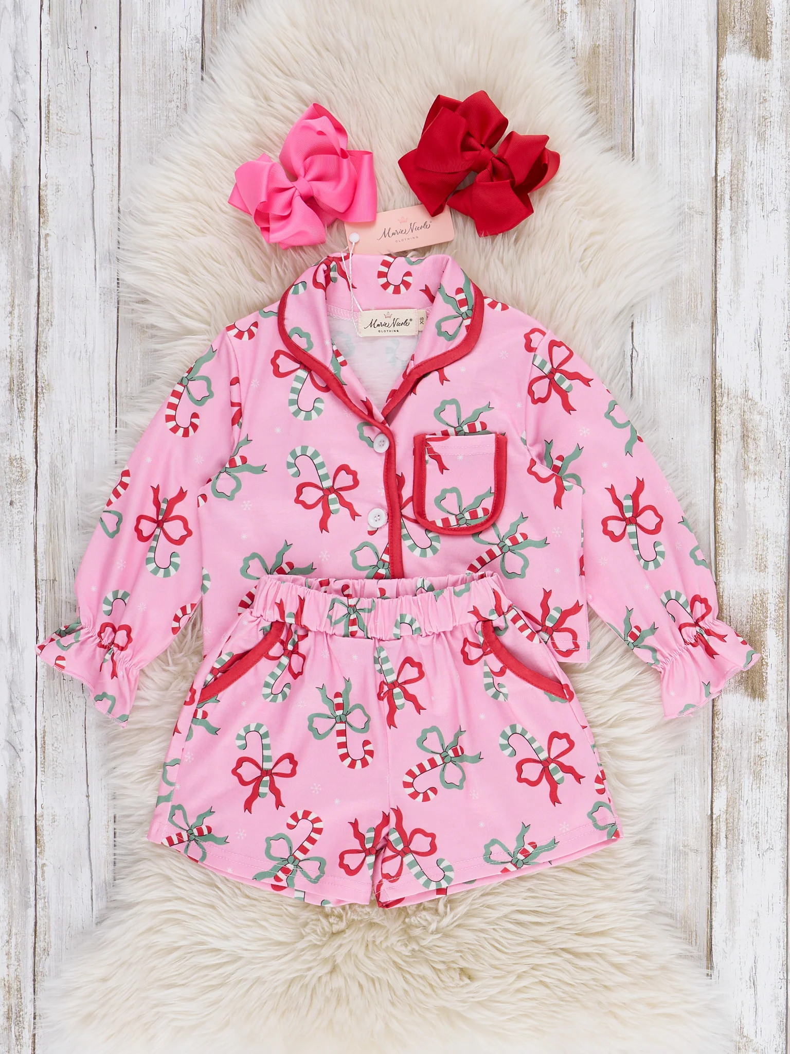 Candy Cane Cutie Cropped Pajamas - Image 3