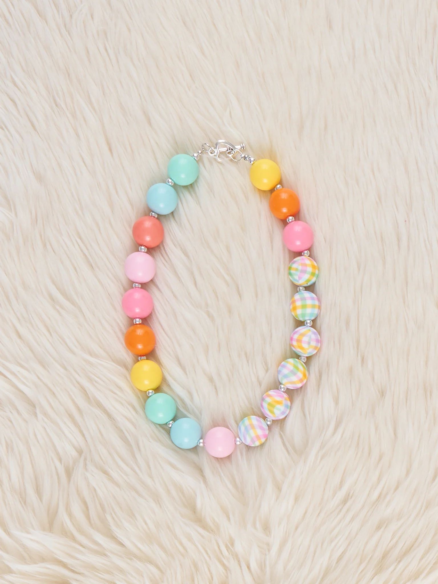 Candy Check Bead Necklace