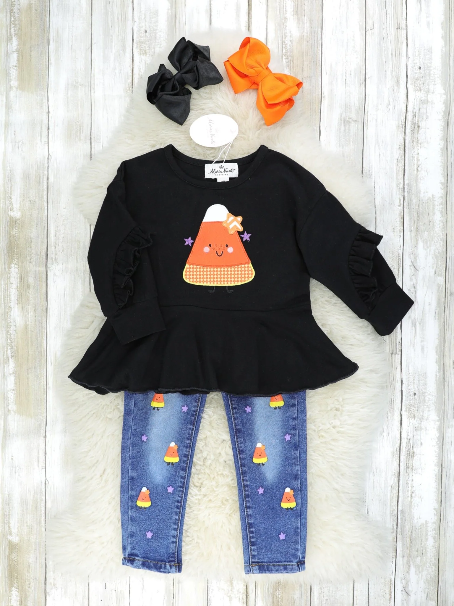 Candy Corn Denim Outfit