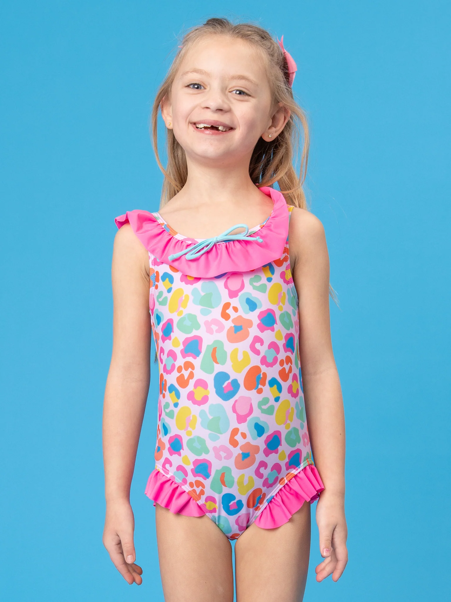 Candy Leopard Ruffle Swimsuit
