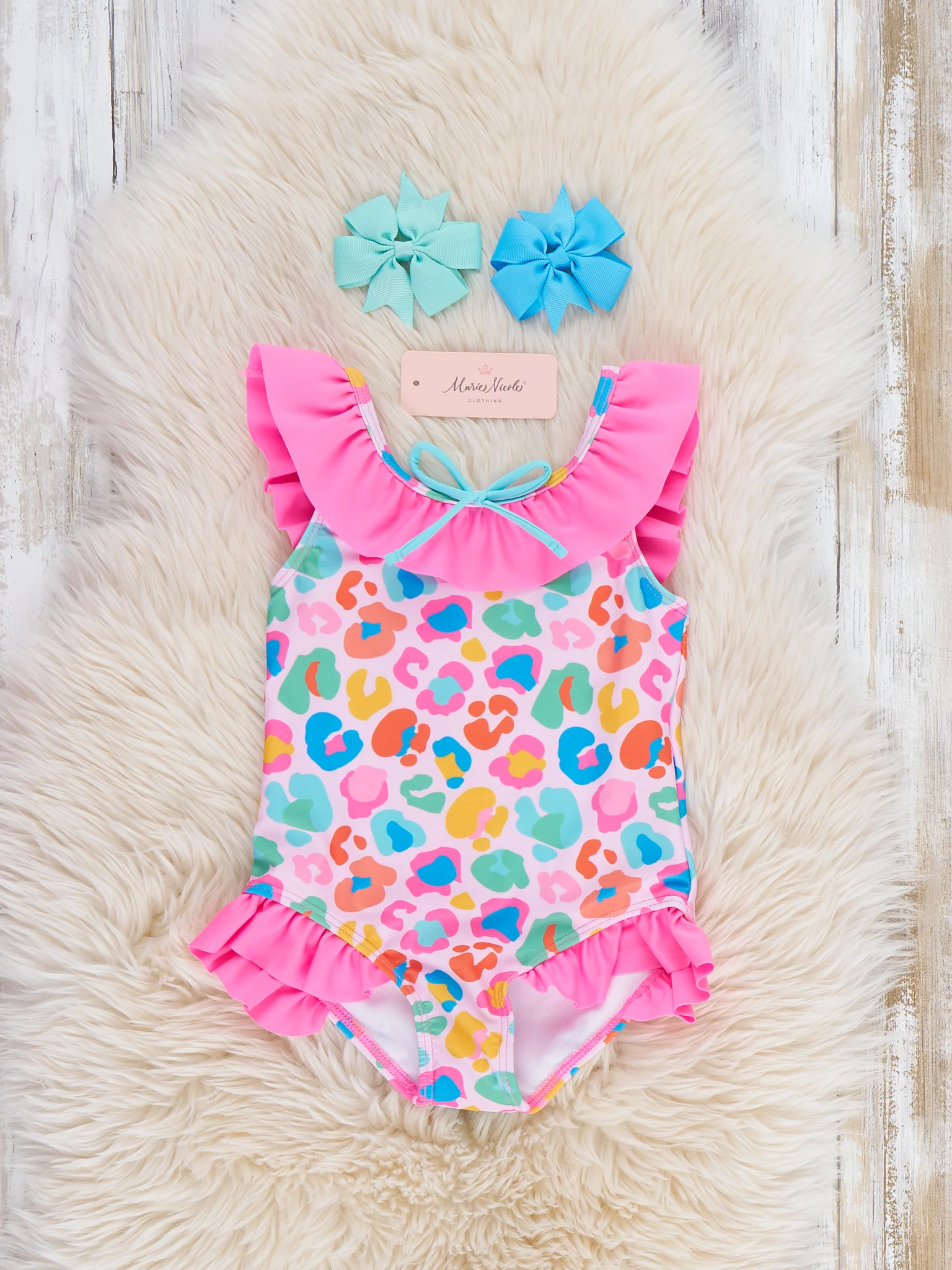 Candy Leopard Ruffle Swimsuit - Image 2