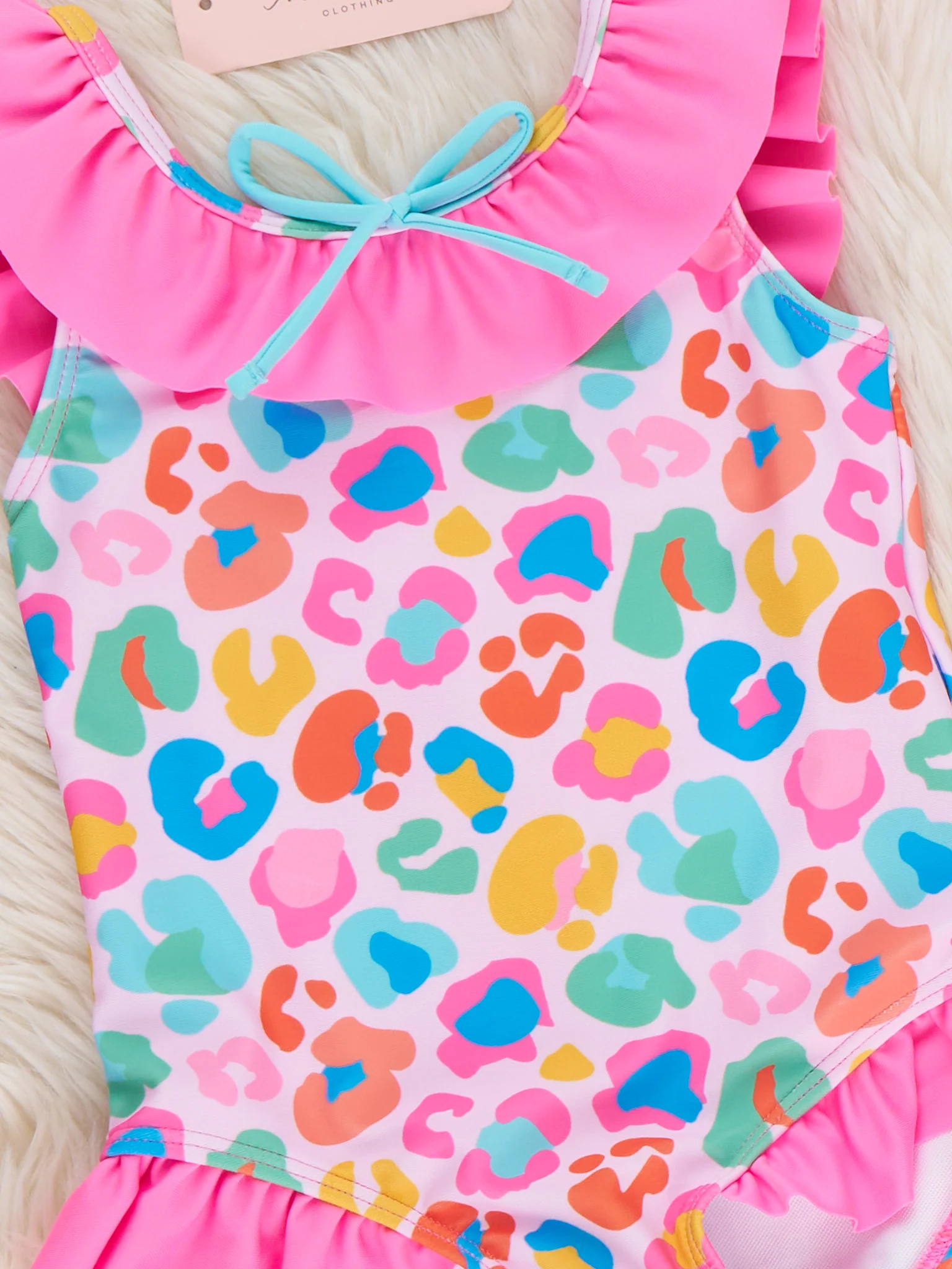 Candy Leopard Ruffle Swimsuit - Image 3