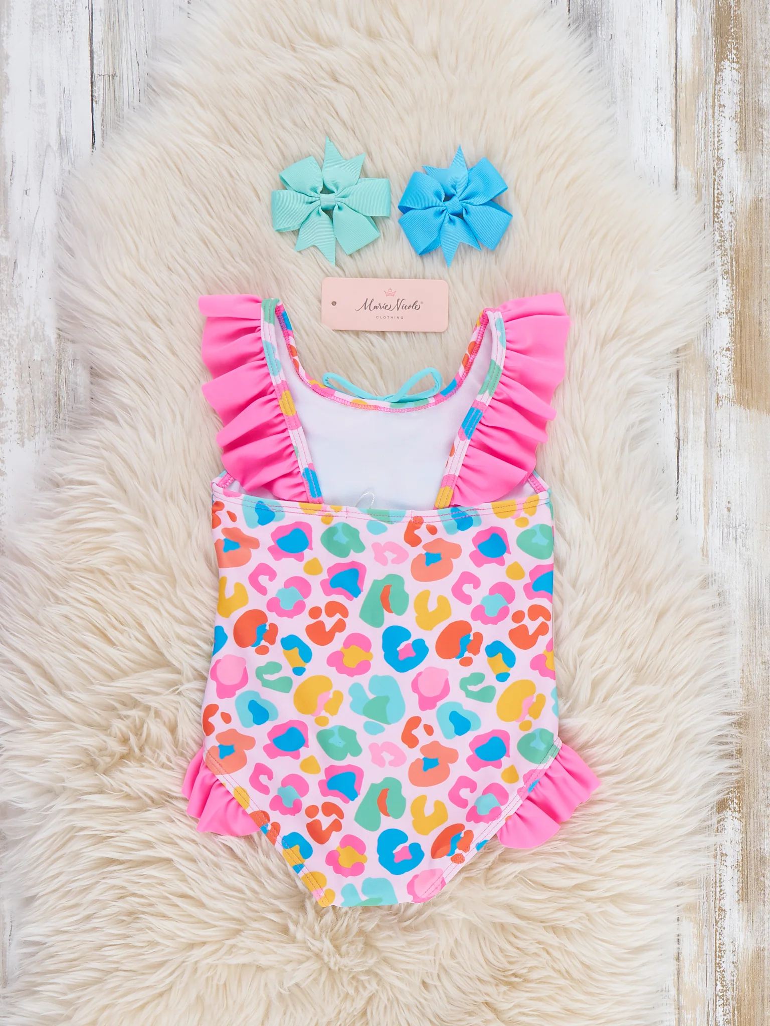 Candy Leopard Ruffle Swimsuit - Image 4
