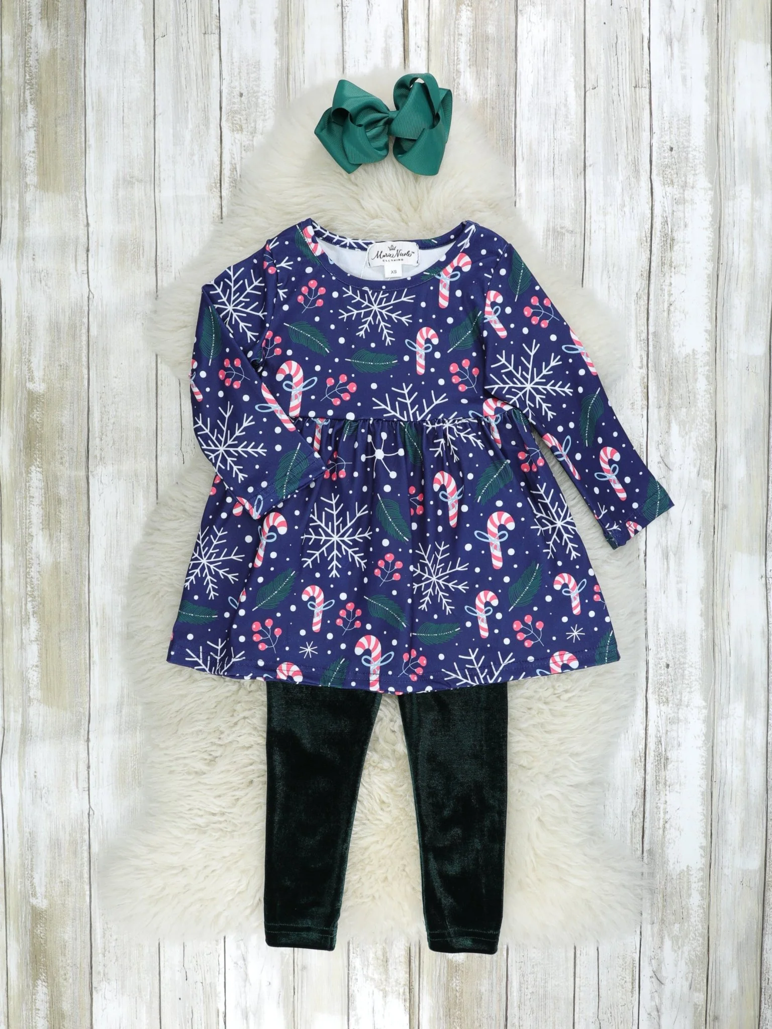 Candycane Velvet 3-Piece Outfit - Image 3