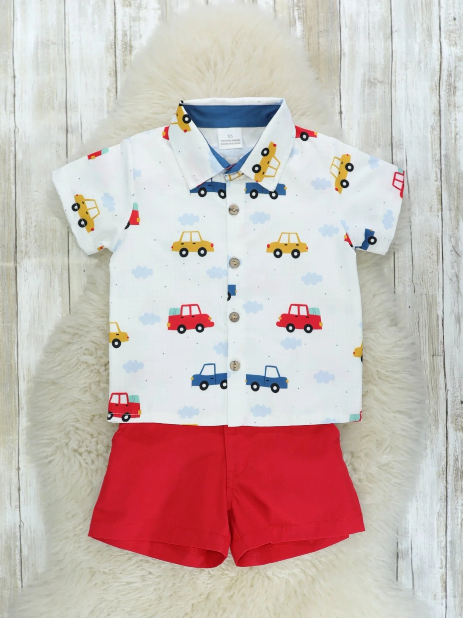 Car Polo & Red Shorts Outfit - Image 3