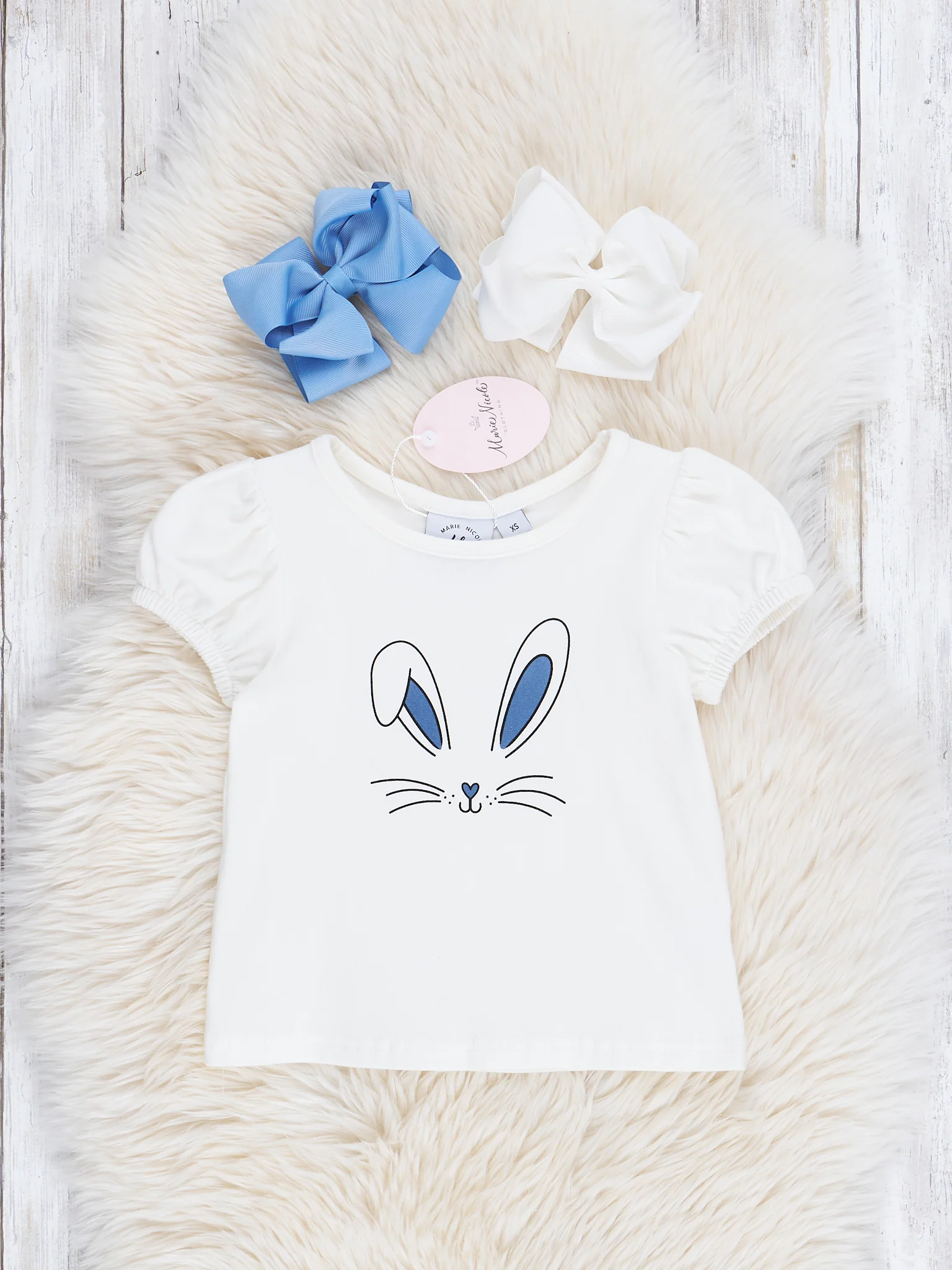 Chambray Bunny Ruffle Overall Set - Image 3