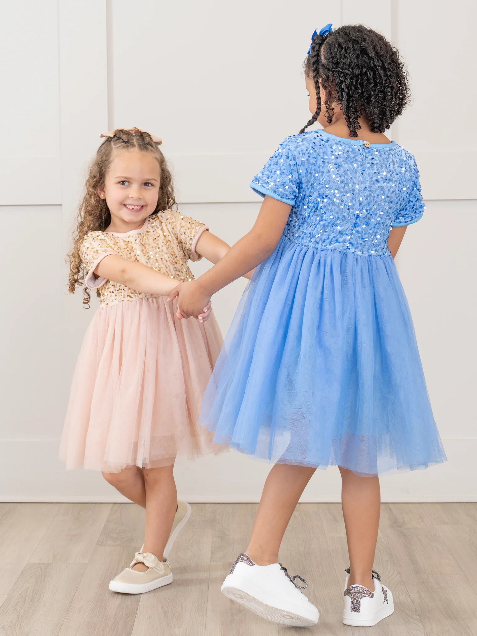 Champagne Sparkly Tulle Dress - Image 4