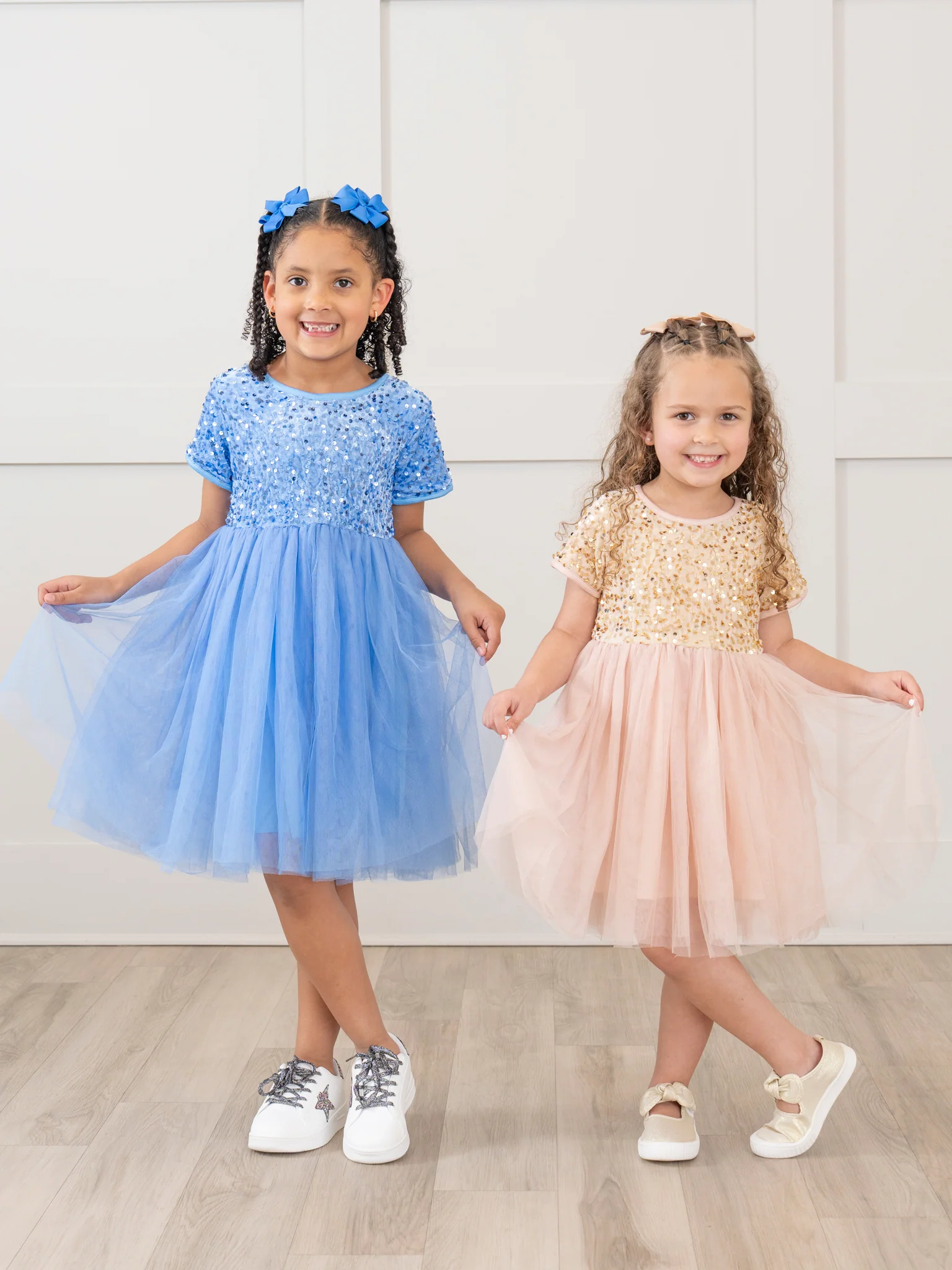 Champagne Sparkly Tulle Dress - Image 5