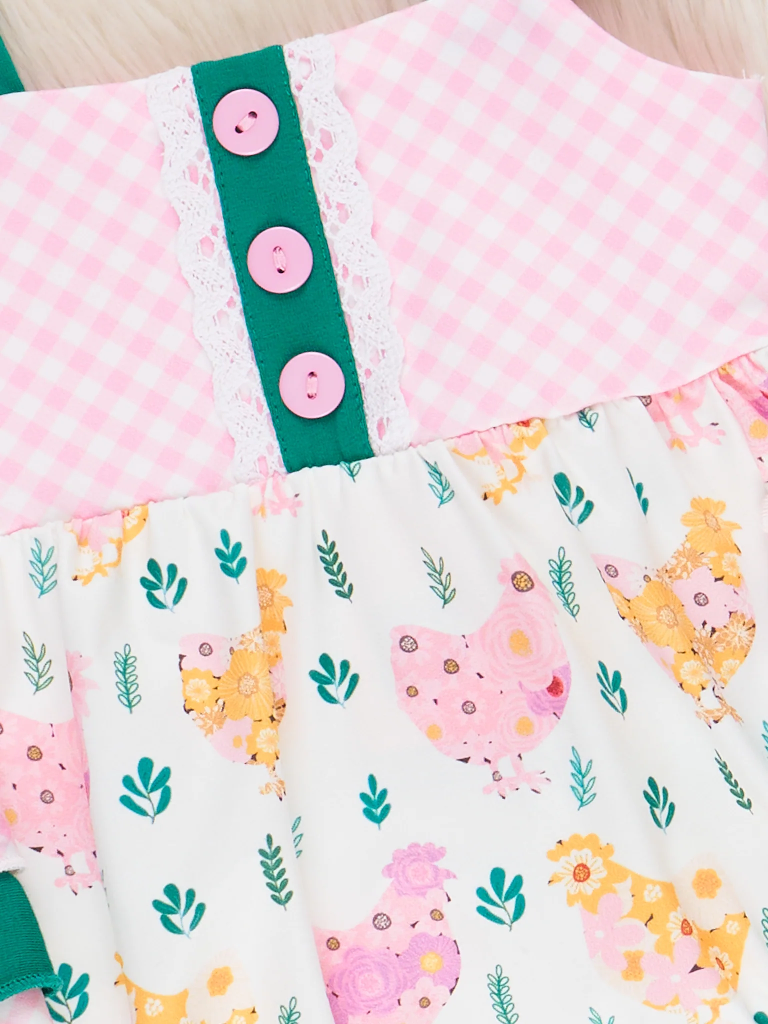 Charming Chickens Ruffle Bubble Romper - Image 3