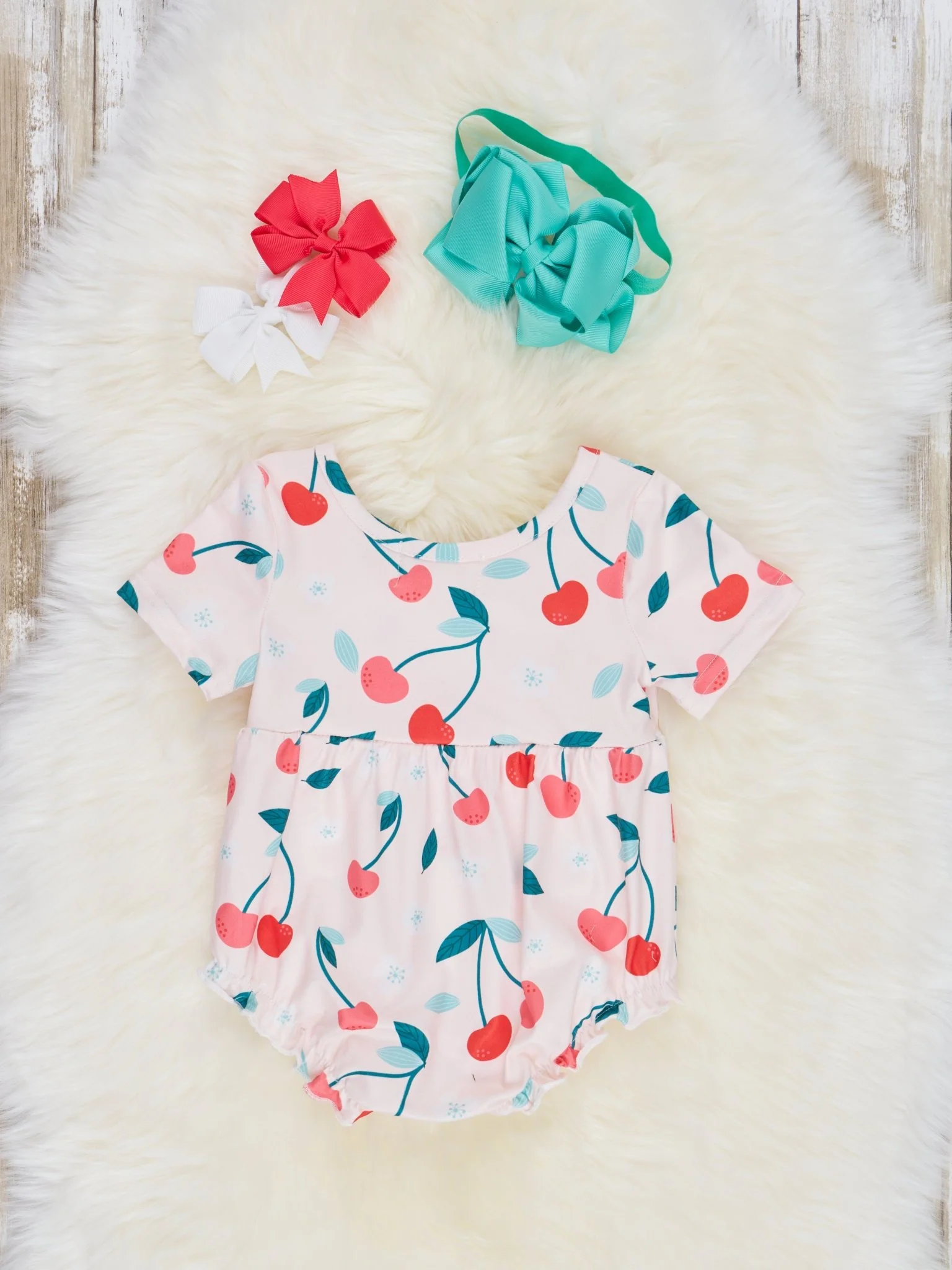 Cherries Ruffle Bubble Romper - Image 2