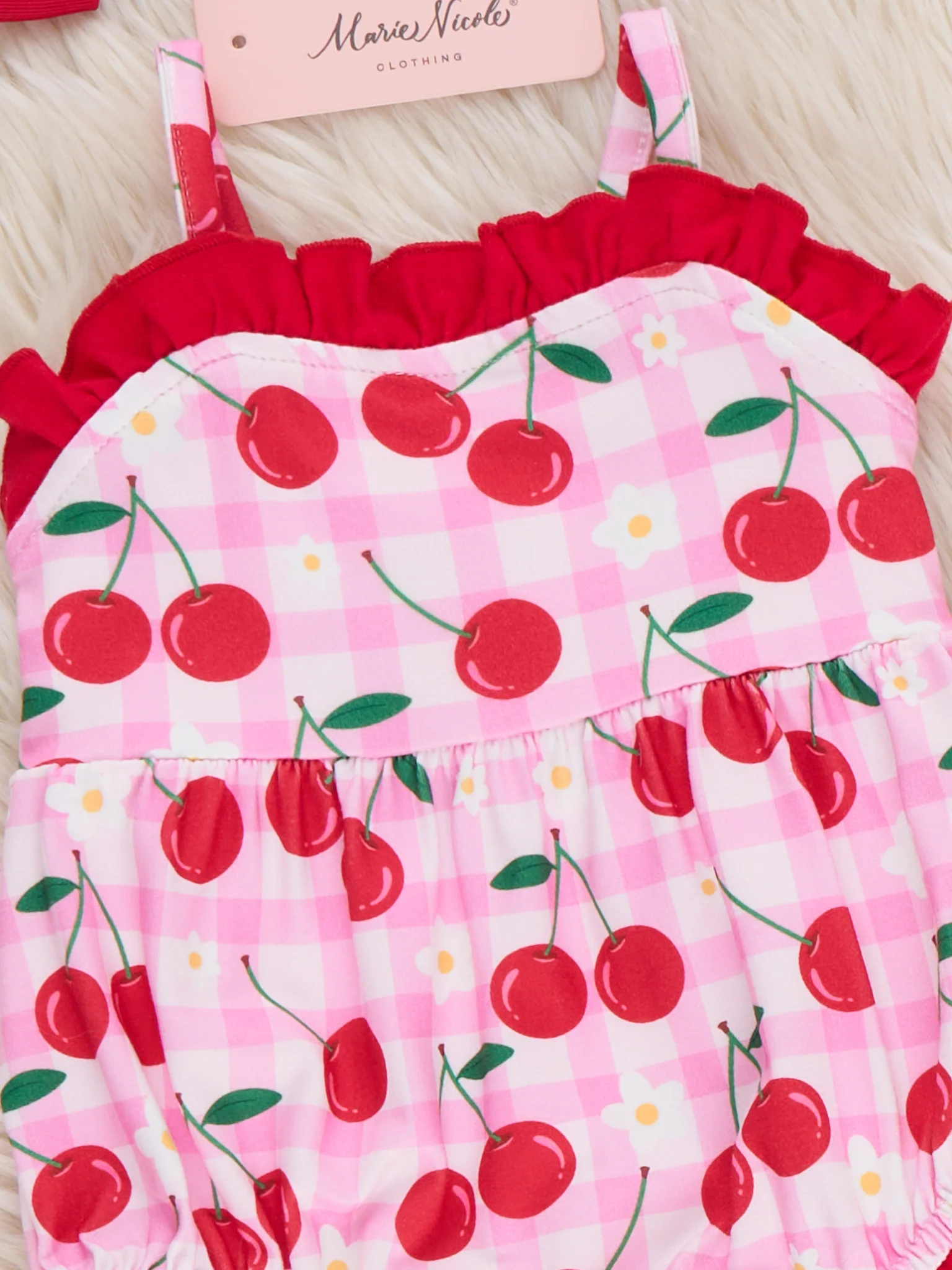 Cherry Berries Delight Ruffle Romper - Image 3