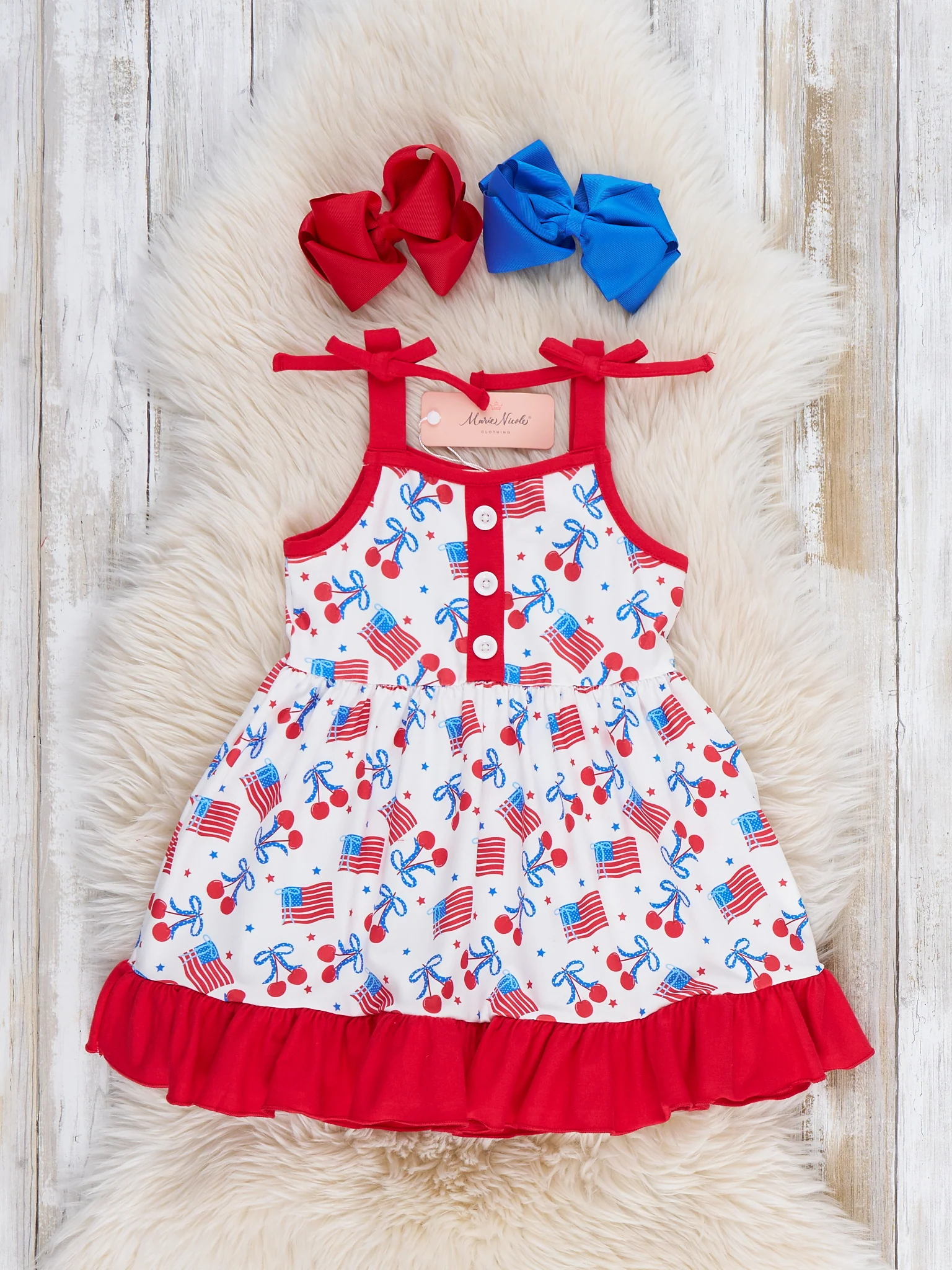 Cherry Flag Ruffle Dress - Image 2