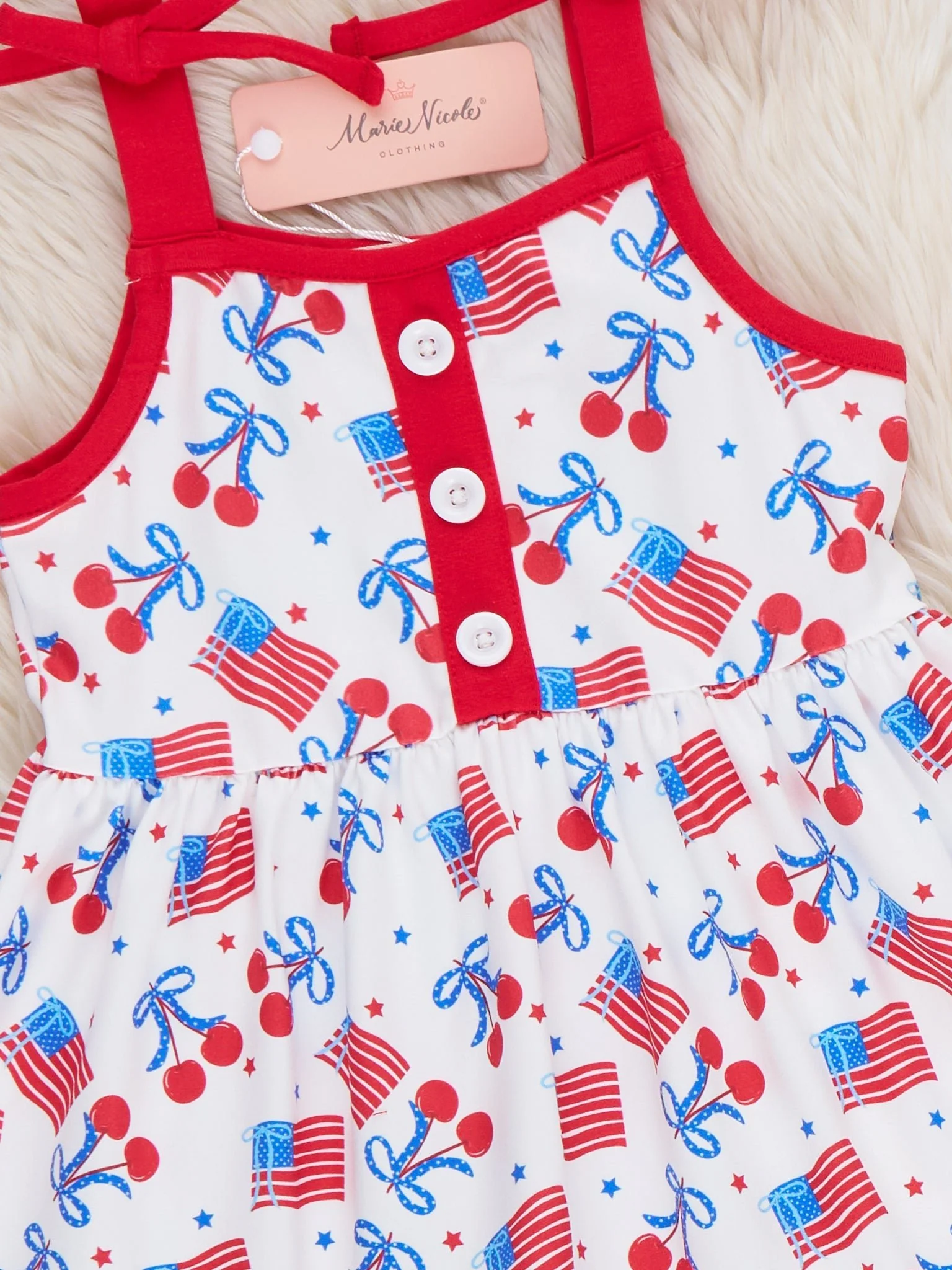 Cherry Flag Ruffle Dress - Image 3