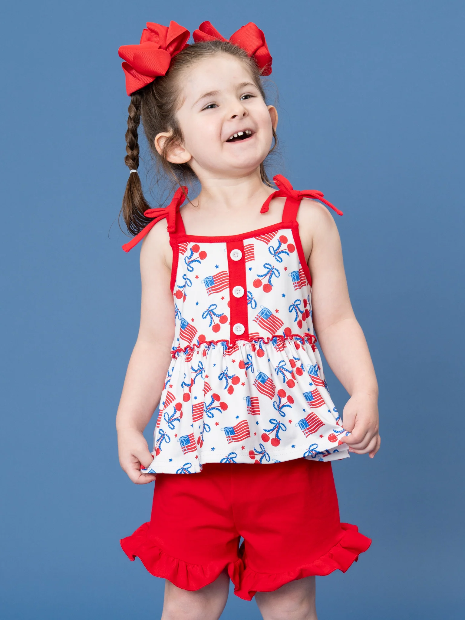 Cherry Flag Ruffle Outfit