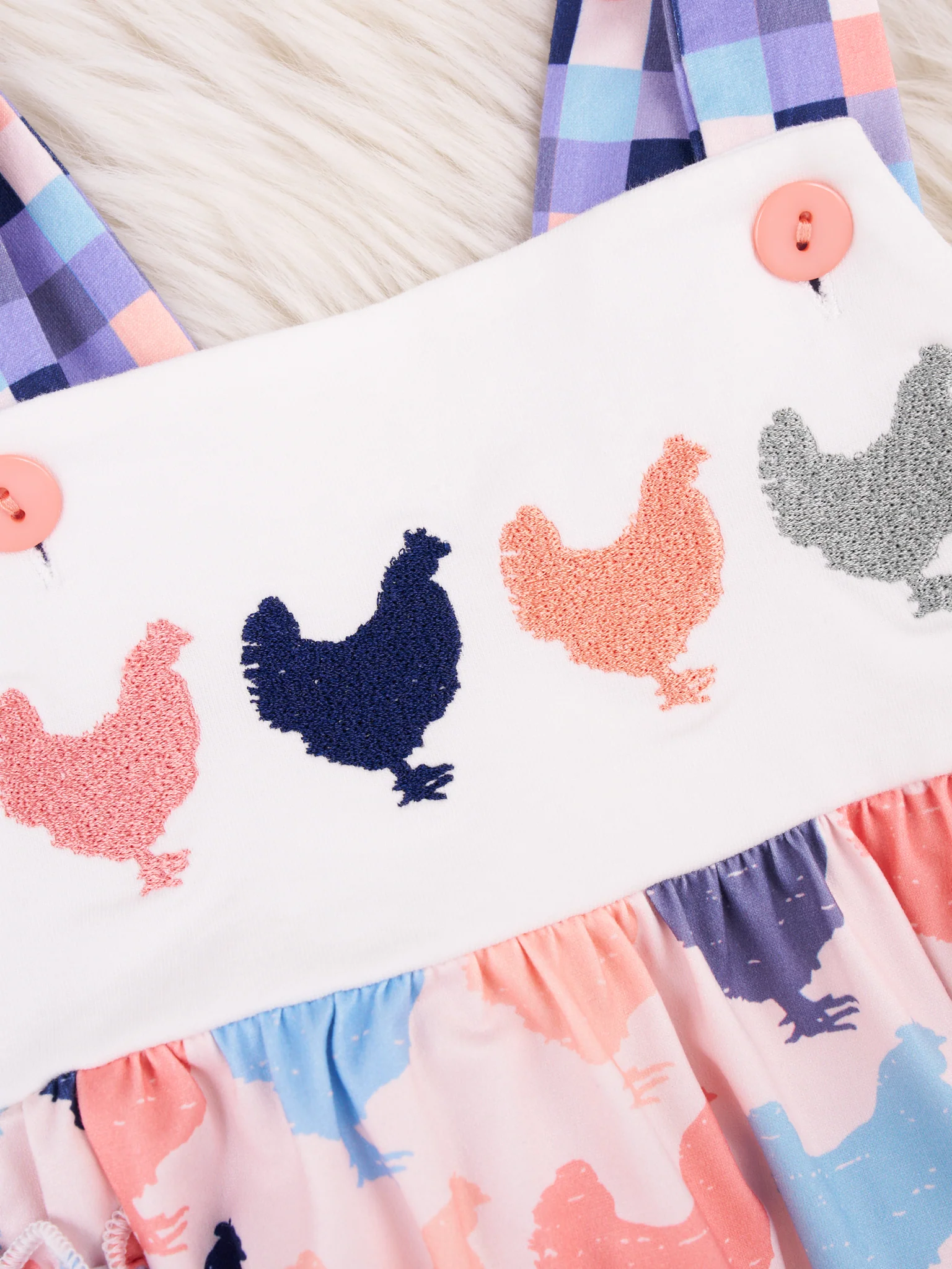 Chicken Gingham Ruffle Romper - Image 3