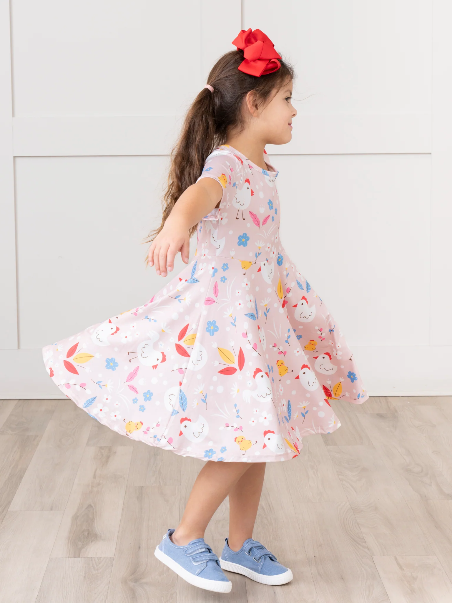 Chicken Swing Dress - Blush Floral - Image 3