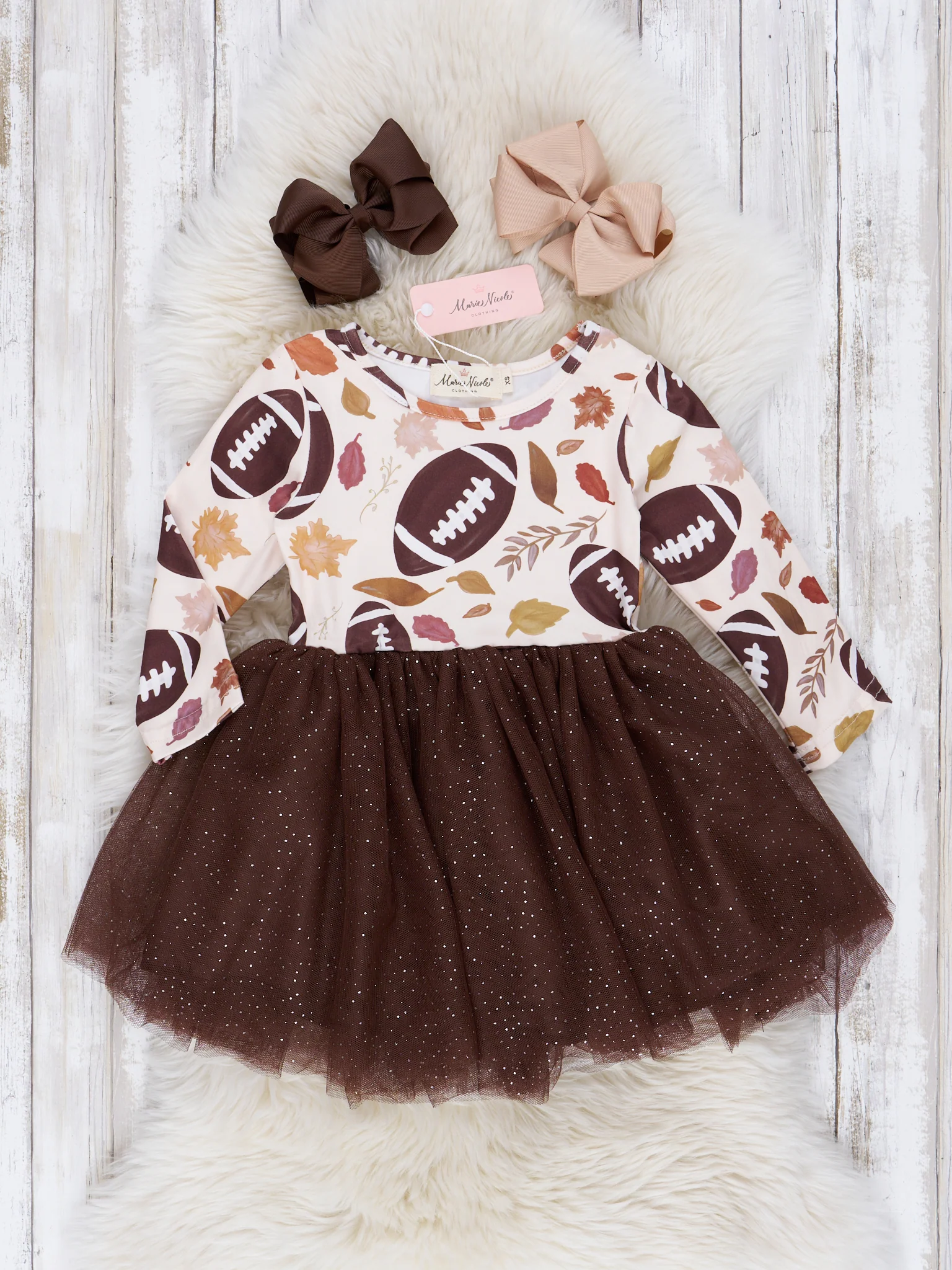 Chocolate Football Season Tulle Dress