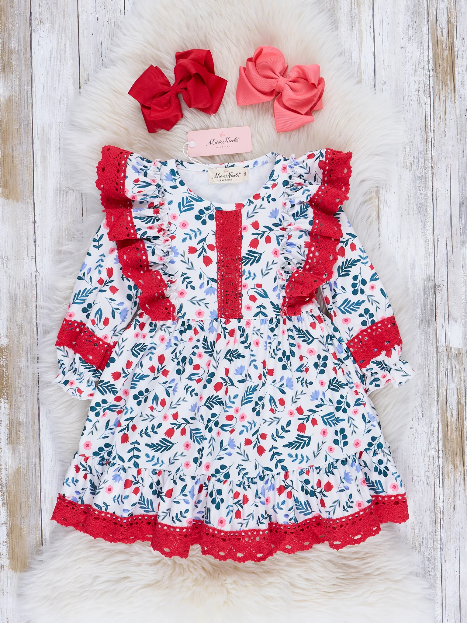 Christmas Cheer Lace Hem Dress