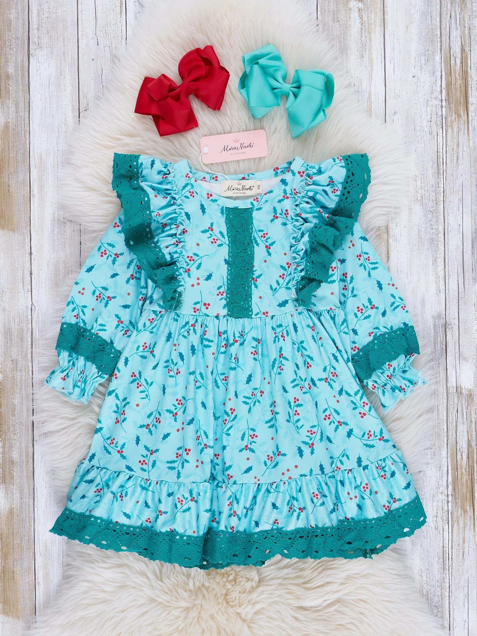Christmas Cheer Lace Hem Dress - Image 2