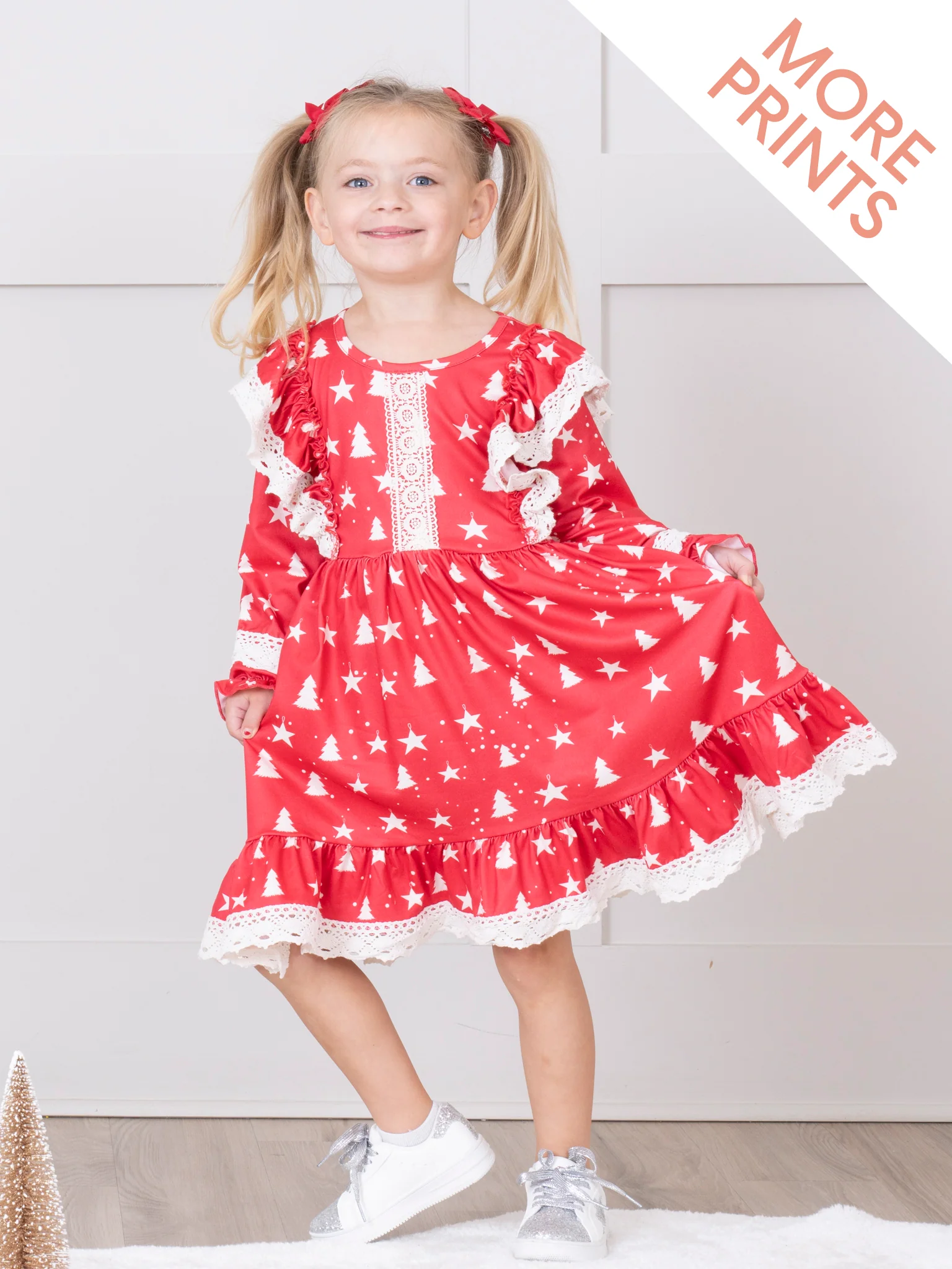 Christmas Cheer Lace Hem Dress - Image 3