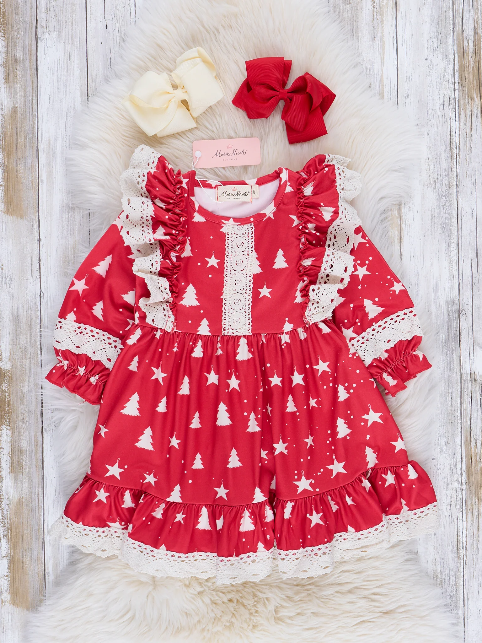 Christmas Cheer Lace Hem Dress - Image 4