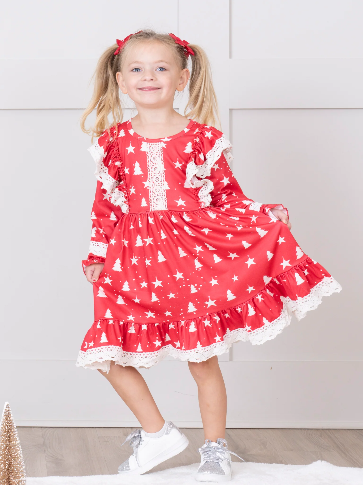 Christmas Cheer Lace Hem Dress - Image 6