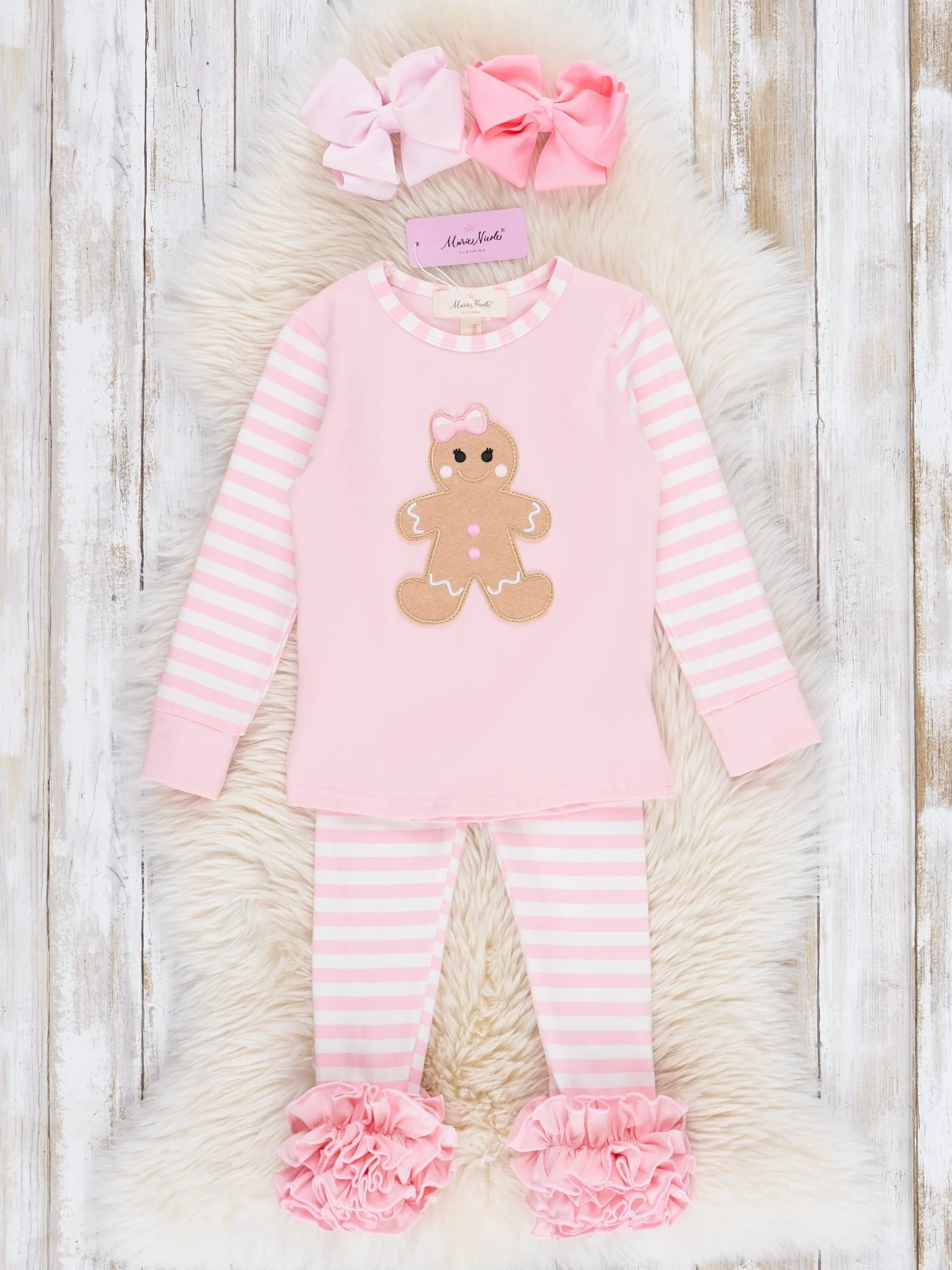 Christmas Gingerbread Pajamas - Pink - Image 4