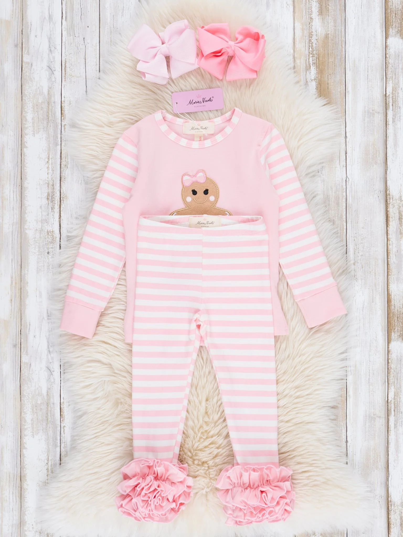 Christmas Gingerbread Pajamas - Pink - Image 5