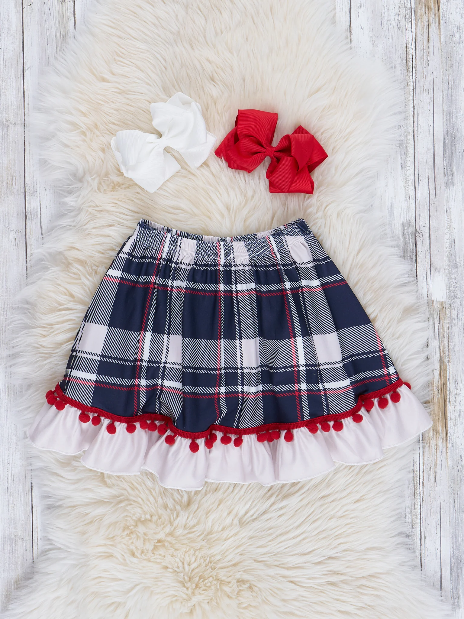 Christmas Gingerbread Plaid Ruffle Outfit w/ Skirt - Image 5