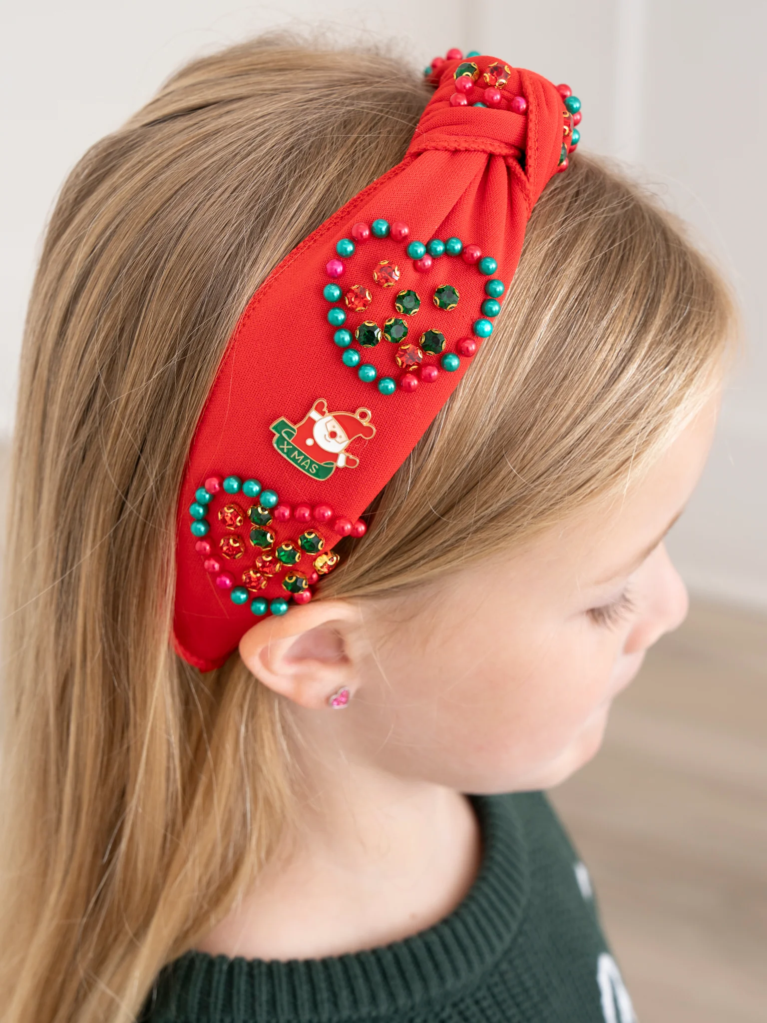 Christmas Hearts Glam Headband