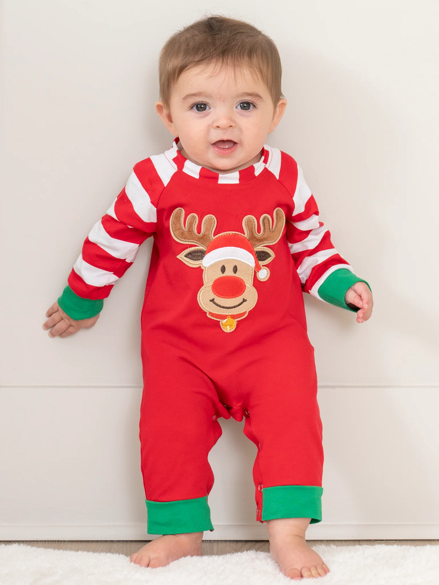 Christmas Reindeer Romper Pajamas - Boys