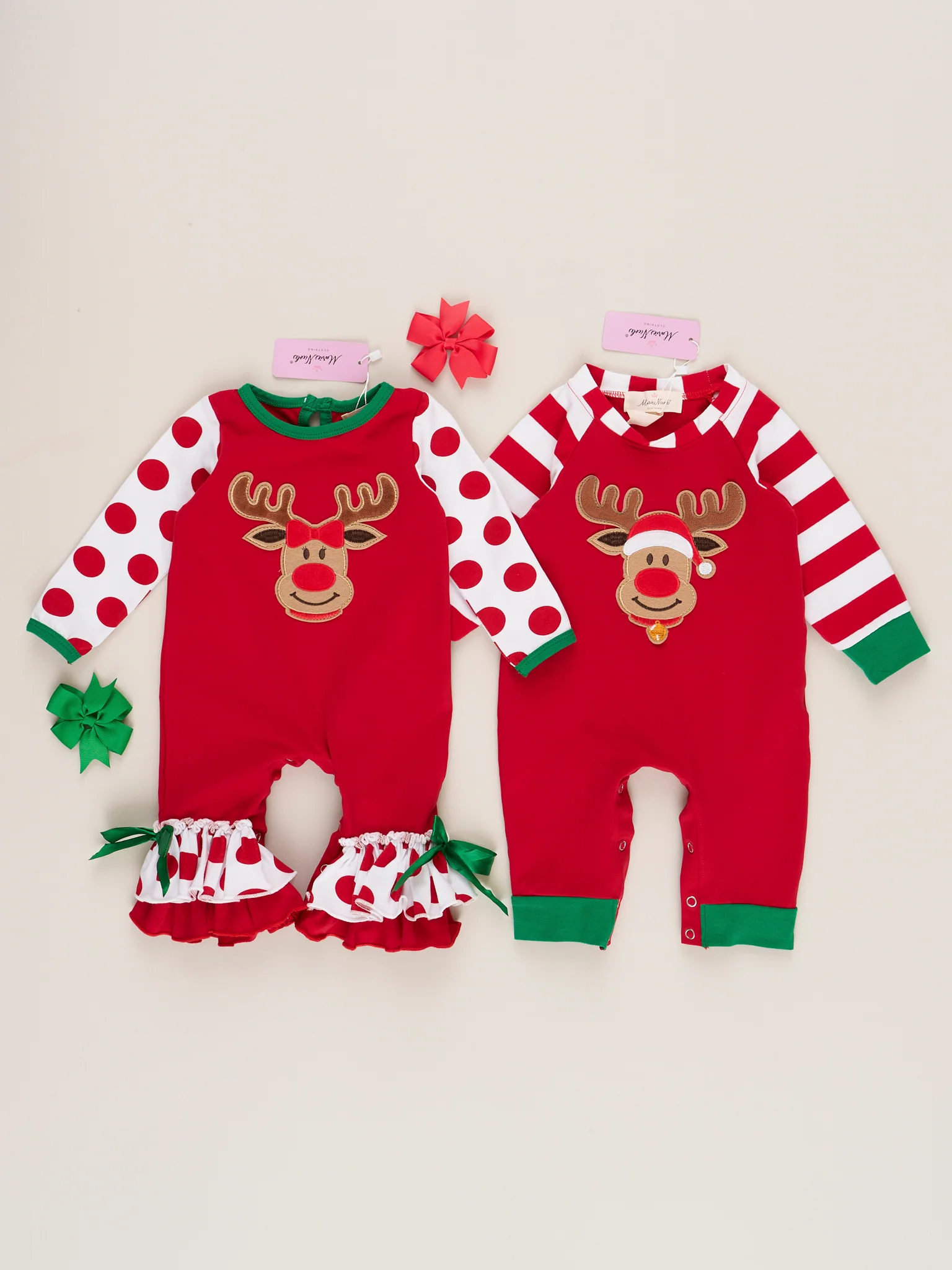 Christmas Reindeer Romper Pajamas - Boys - Image 3